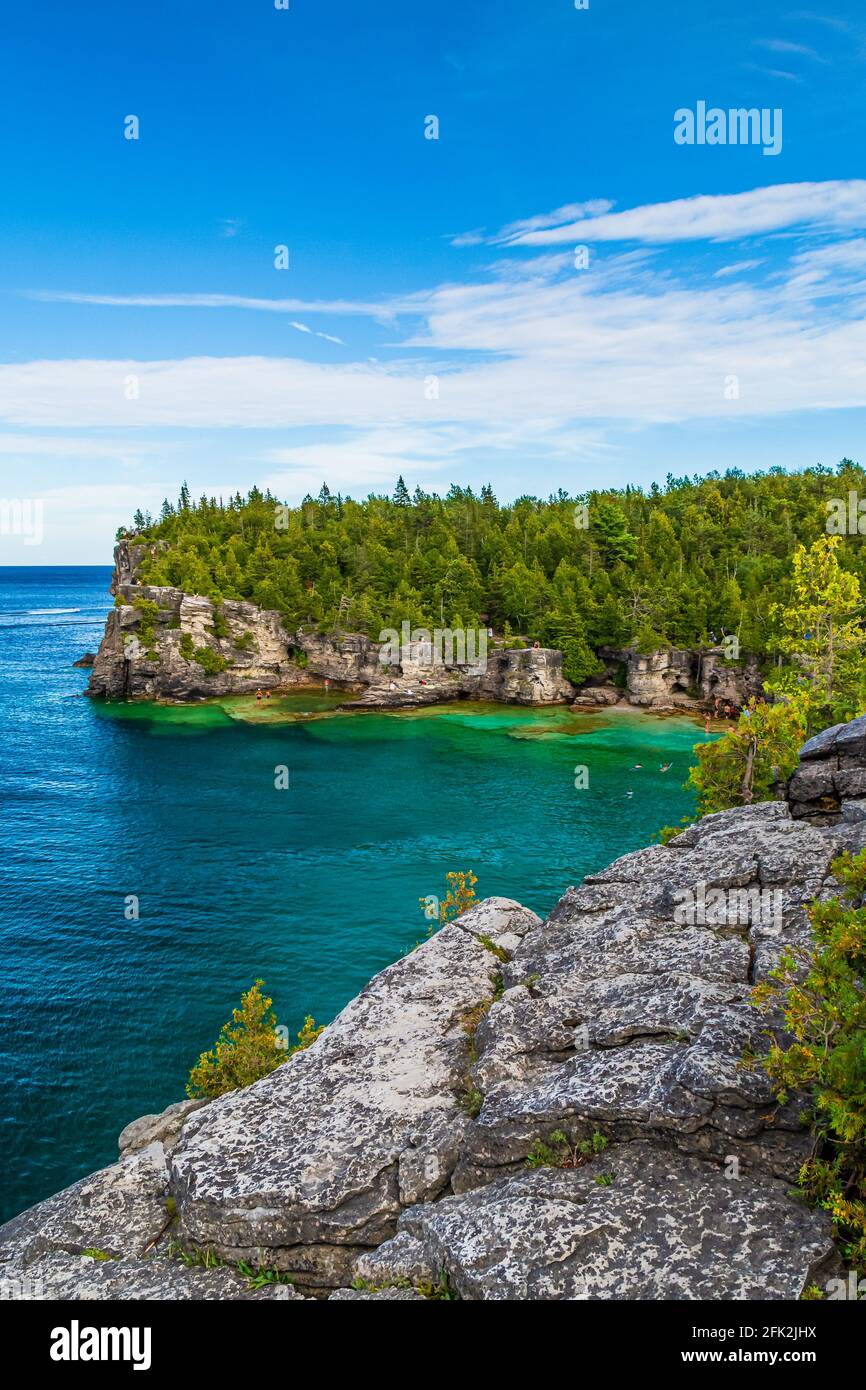 Indian Head Cove Bruce Peninsula Georgian Bay Tobermory Ontario Canada in estate Foto Stock