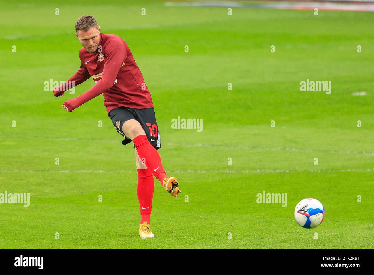 Aiden o'Brien n° 10 di Sunderland durante il riscaldamento pre-partita Foto Stock