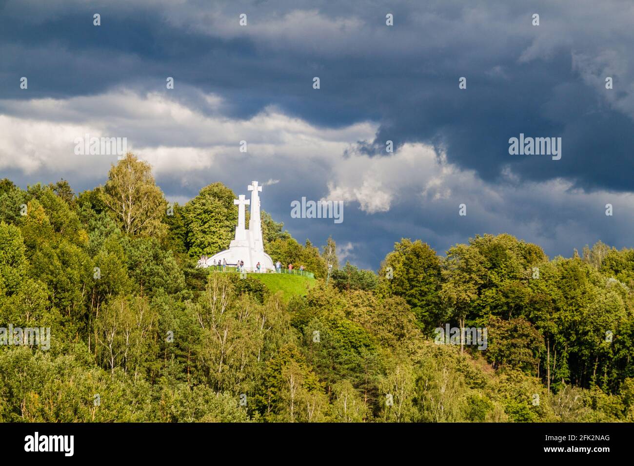 Tre croci a Vilnius, Lituania Foto Stock