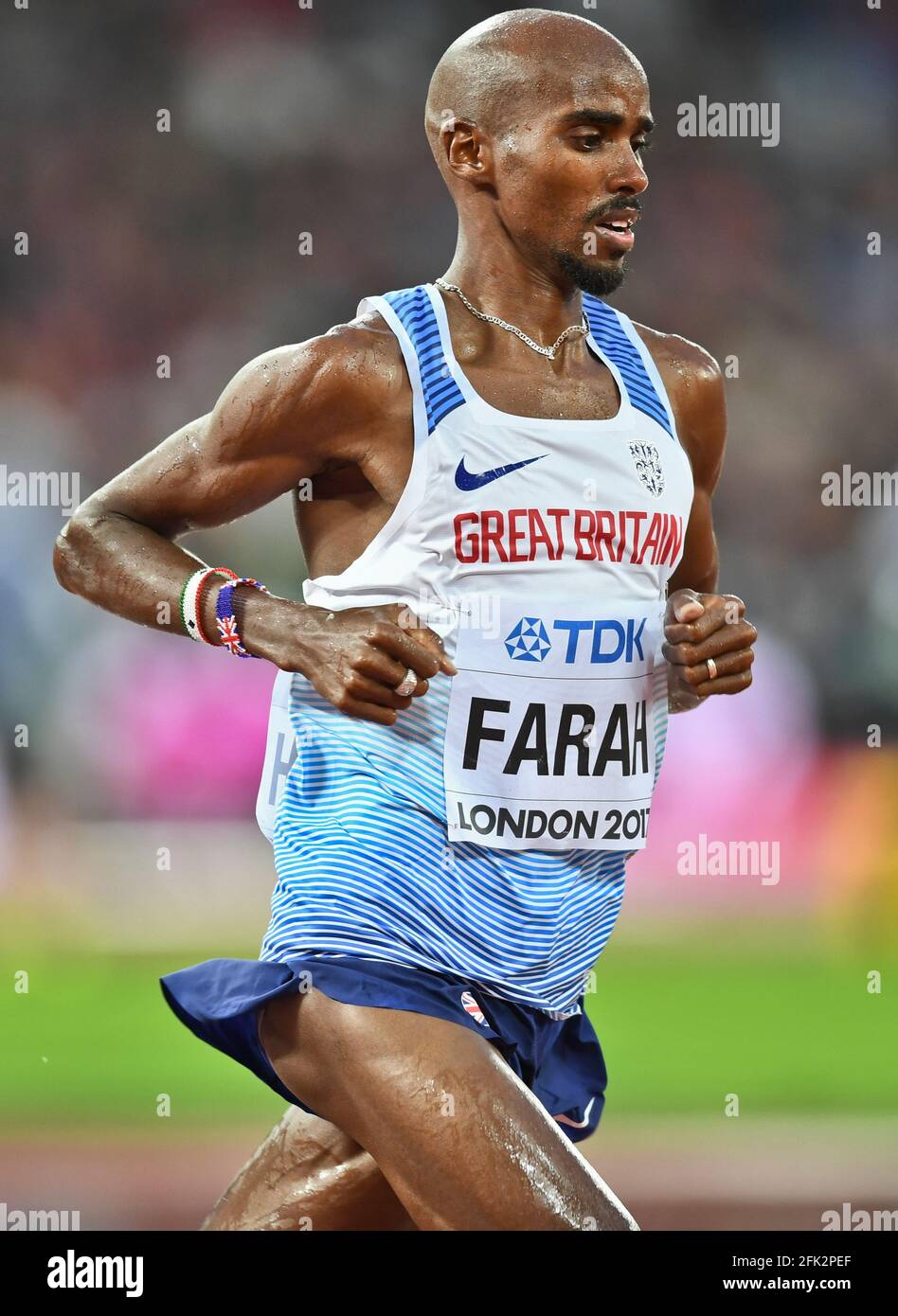 MO Farah (Gran Bretagna). 5000 metri uomini, qualifica. Campionato del mondo IAAF Londra 2017 Foto Stock