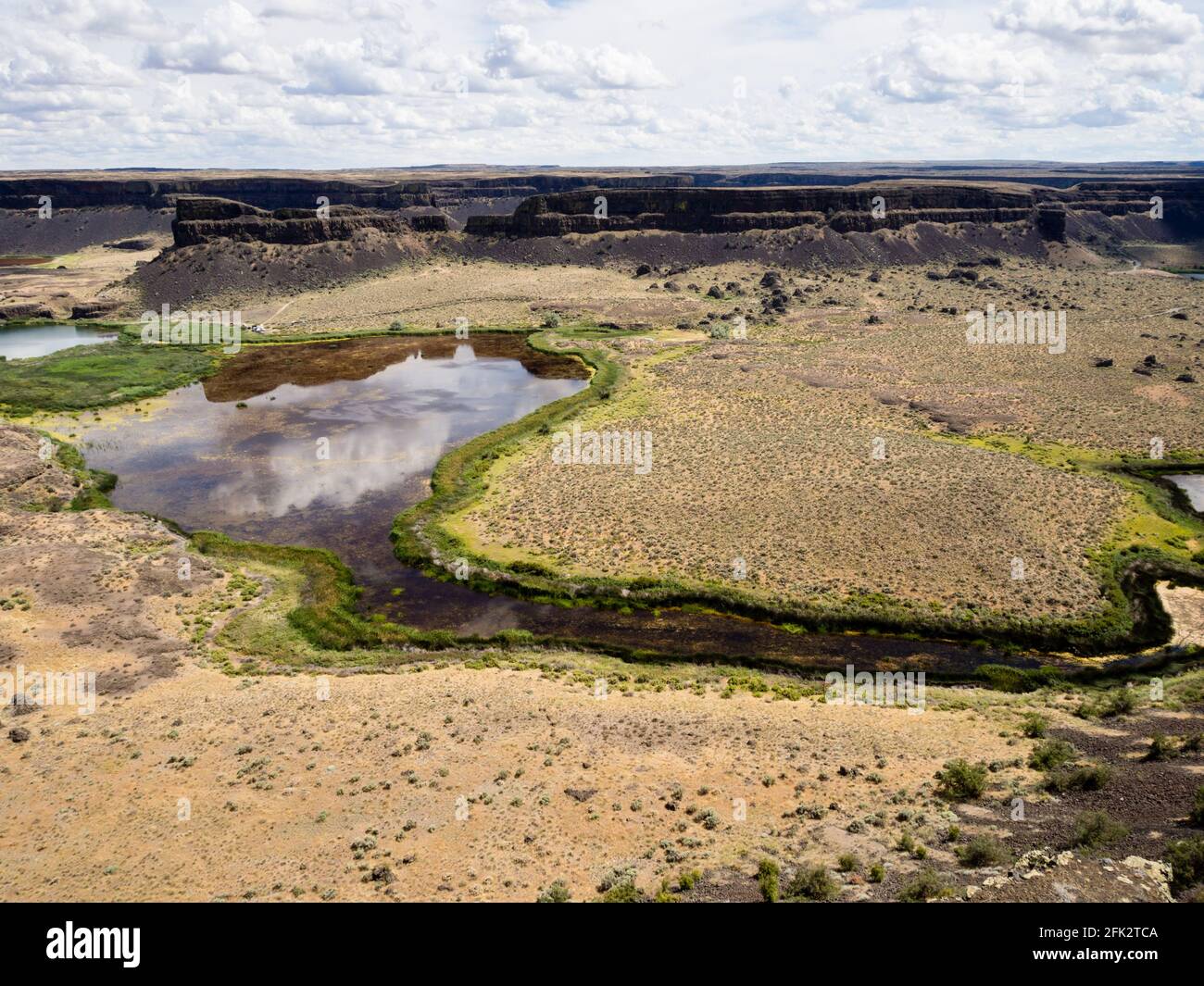 Dry Falls, un sito di cascata gigante dell'era del ghiaccio secco nello stato di Washington, Stati Uniti Foto Stock