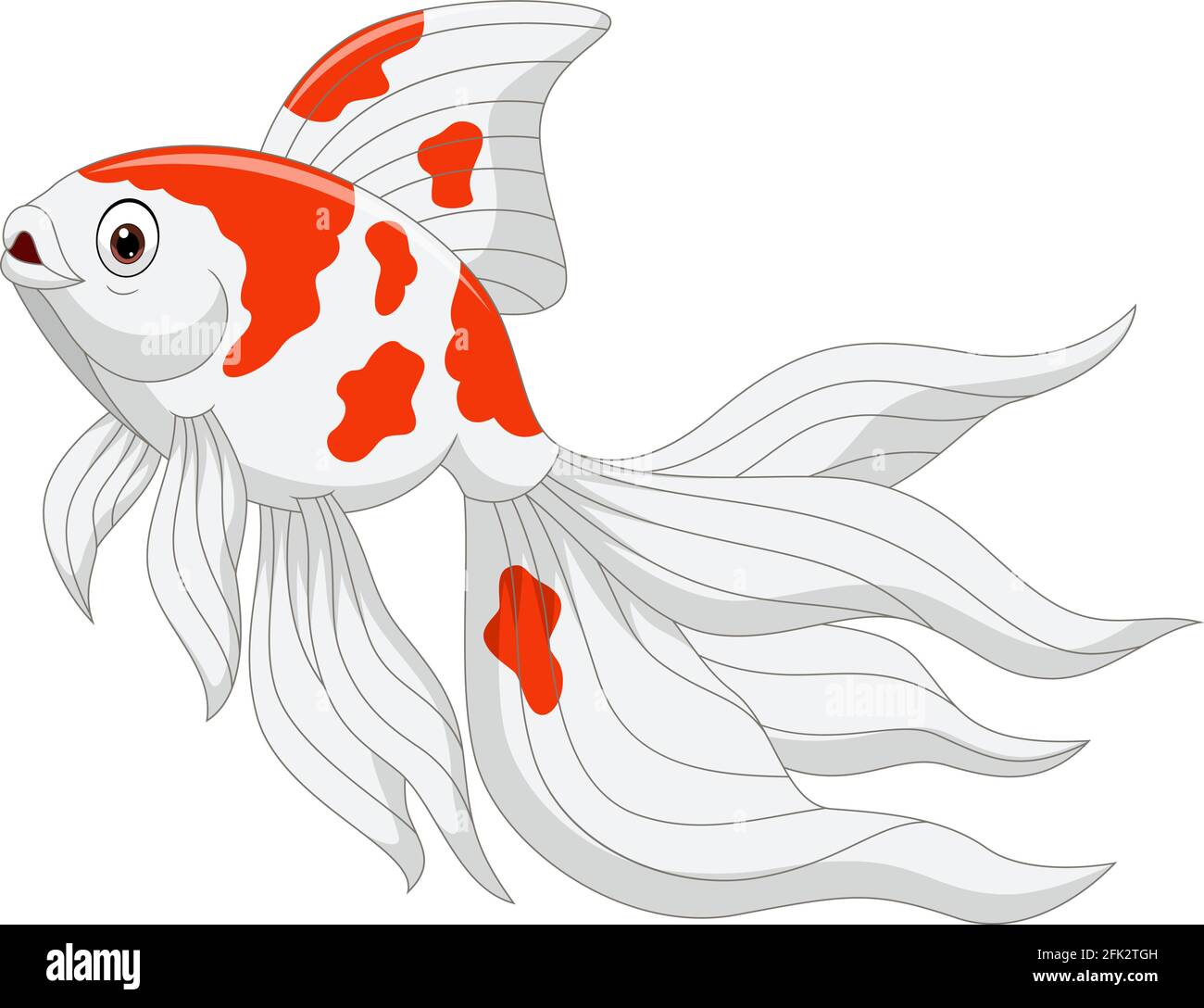 Cartoon goldfish su sfondo bianco Illustrazione Vettoriale