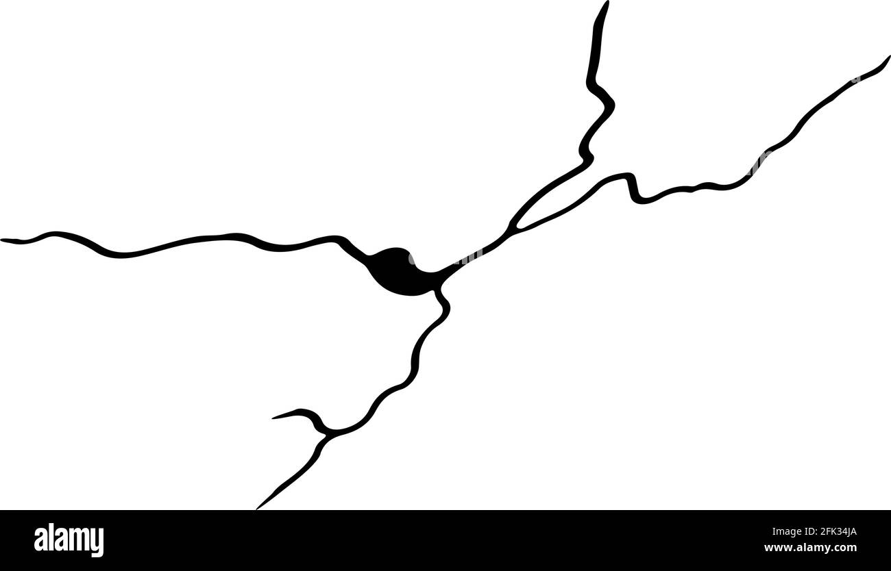 Crepa Kintsugi. Sisma e crepe di terra, effetto di buco, scricciatura e tessitura danneggiata. Le illustrazioni vettoriali possono essere utilizzate per le decorazioni kintsugi Illustrazione Vettoriale