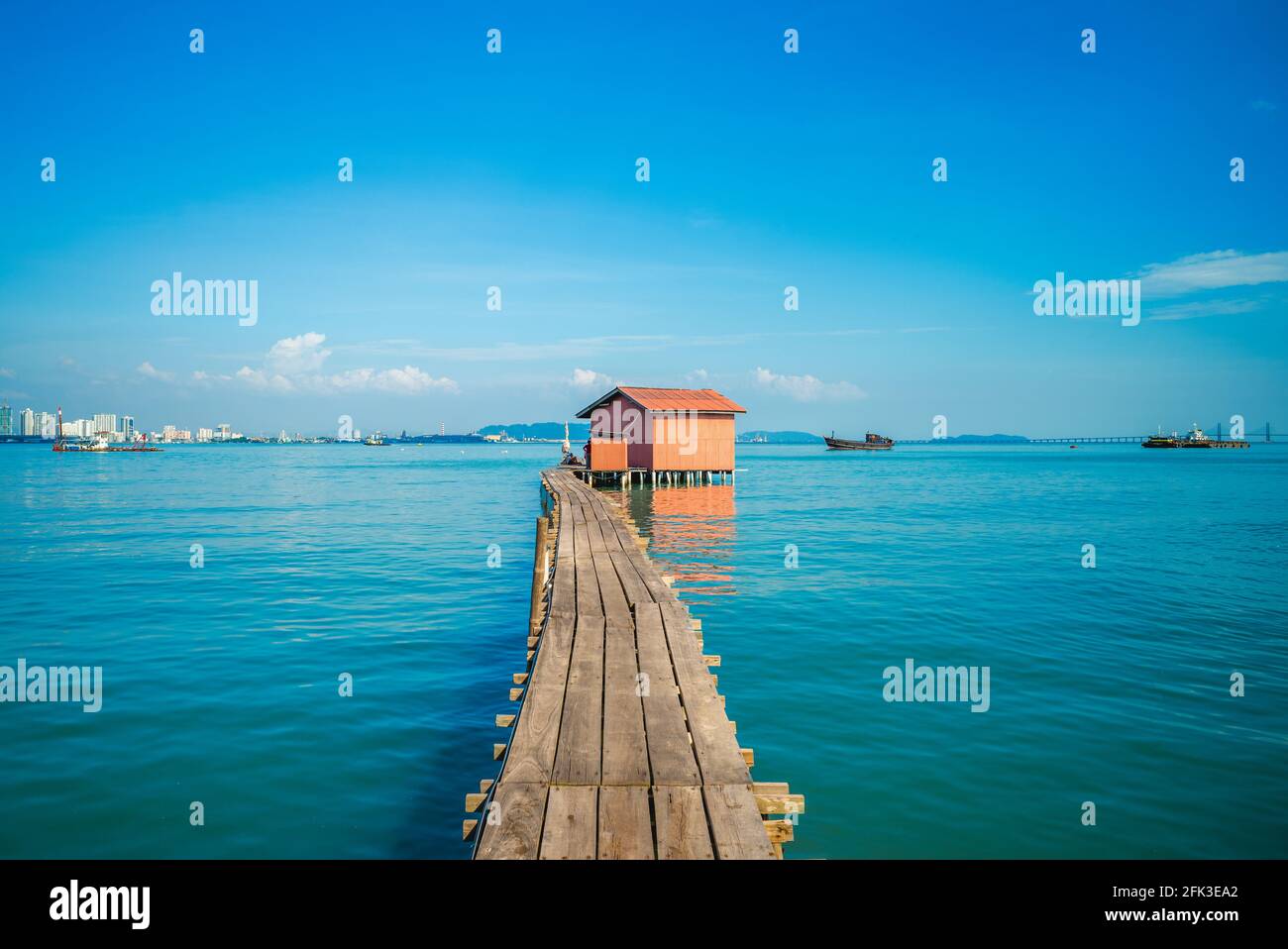 tan jetty, uno dei moli clan a george city, penang, malesia Foto Stock