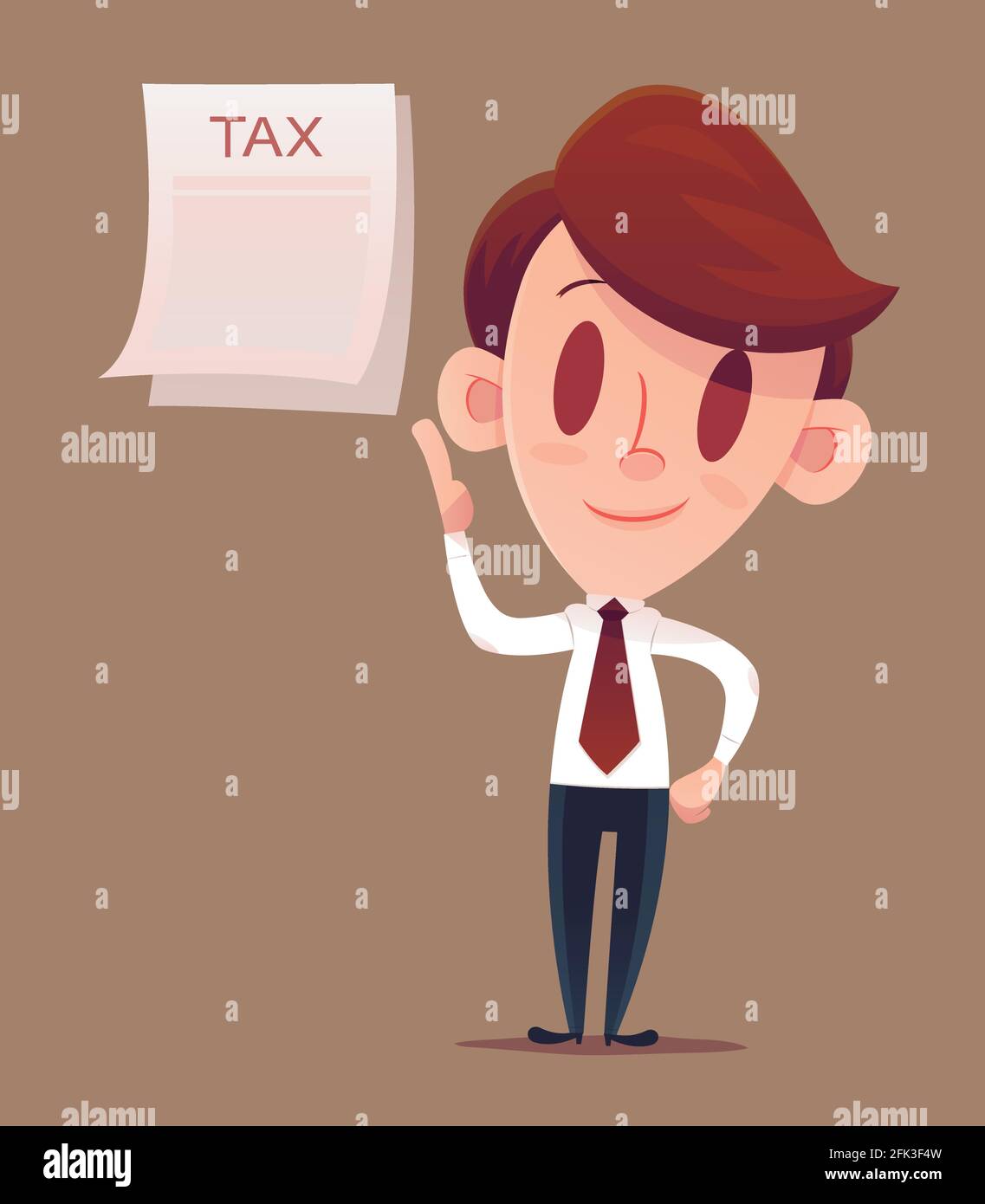 L'archiviazione delle tasse, l'uomo d'affari o il manager tiene in mano una dichiarazione fiscale Illustrazione Vettoriale