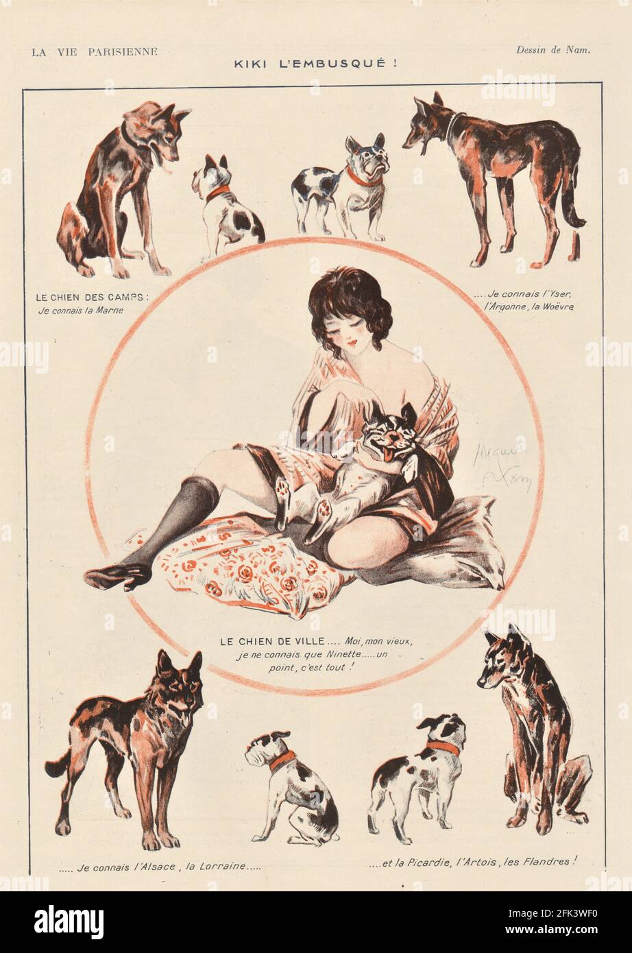 1910s Francia la vie Parisienne Magazine Plate Foto Stock