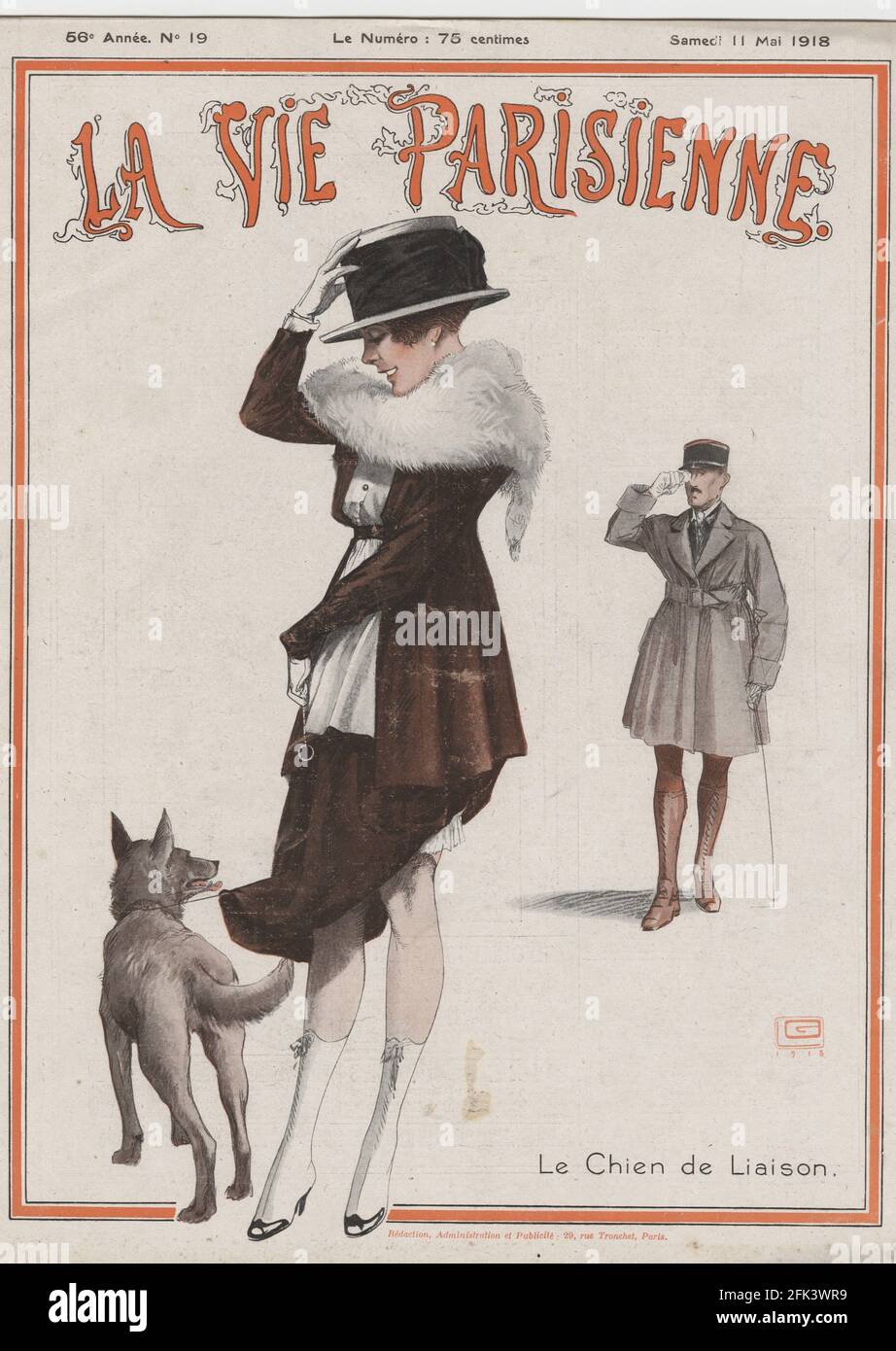 1910s France la vie Parisienne Magazine copertina Foto Stock