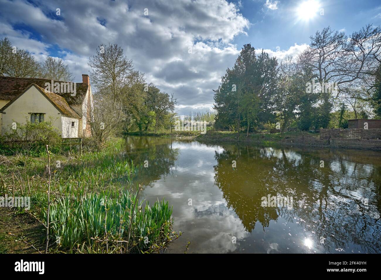 flatford Mill paese costabile Hay Wain Foto Stock