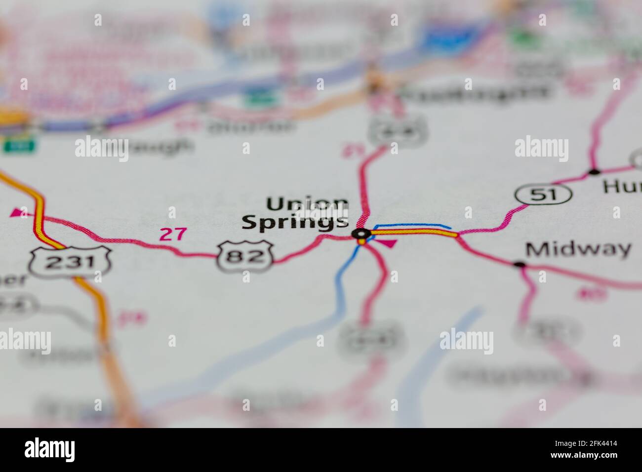 Mappa di alabama union springs immagini e fotografie stock ad alta