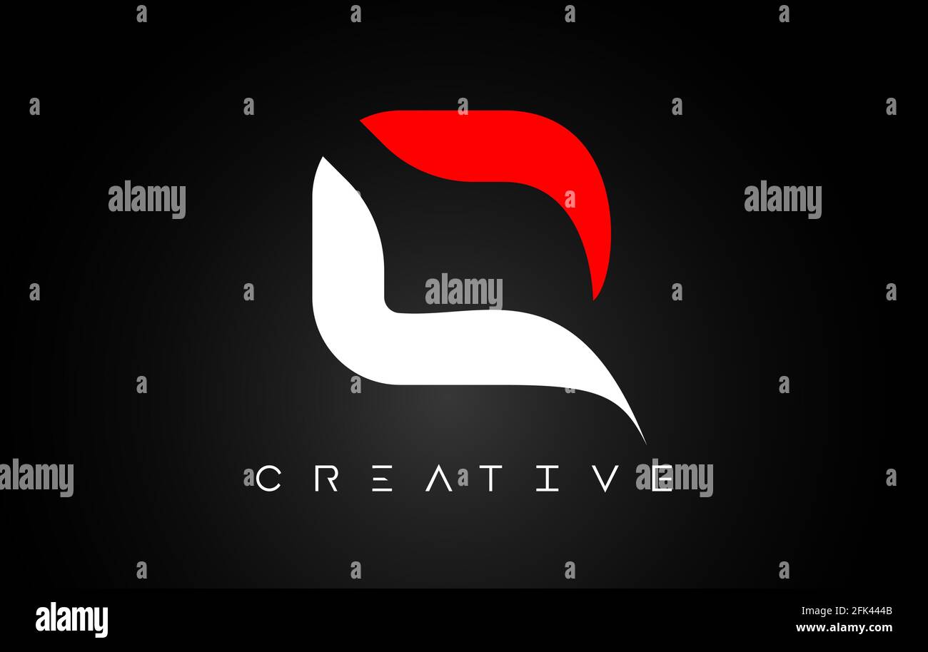 Q Logo Letter Design con colori bianco e rosso su sfondo nero. Idea creativa Q Icon dal look moderno. Illustrazione Vettoriale
