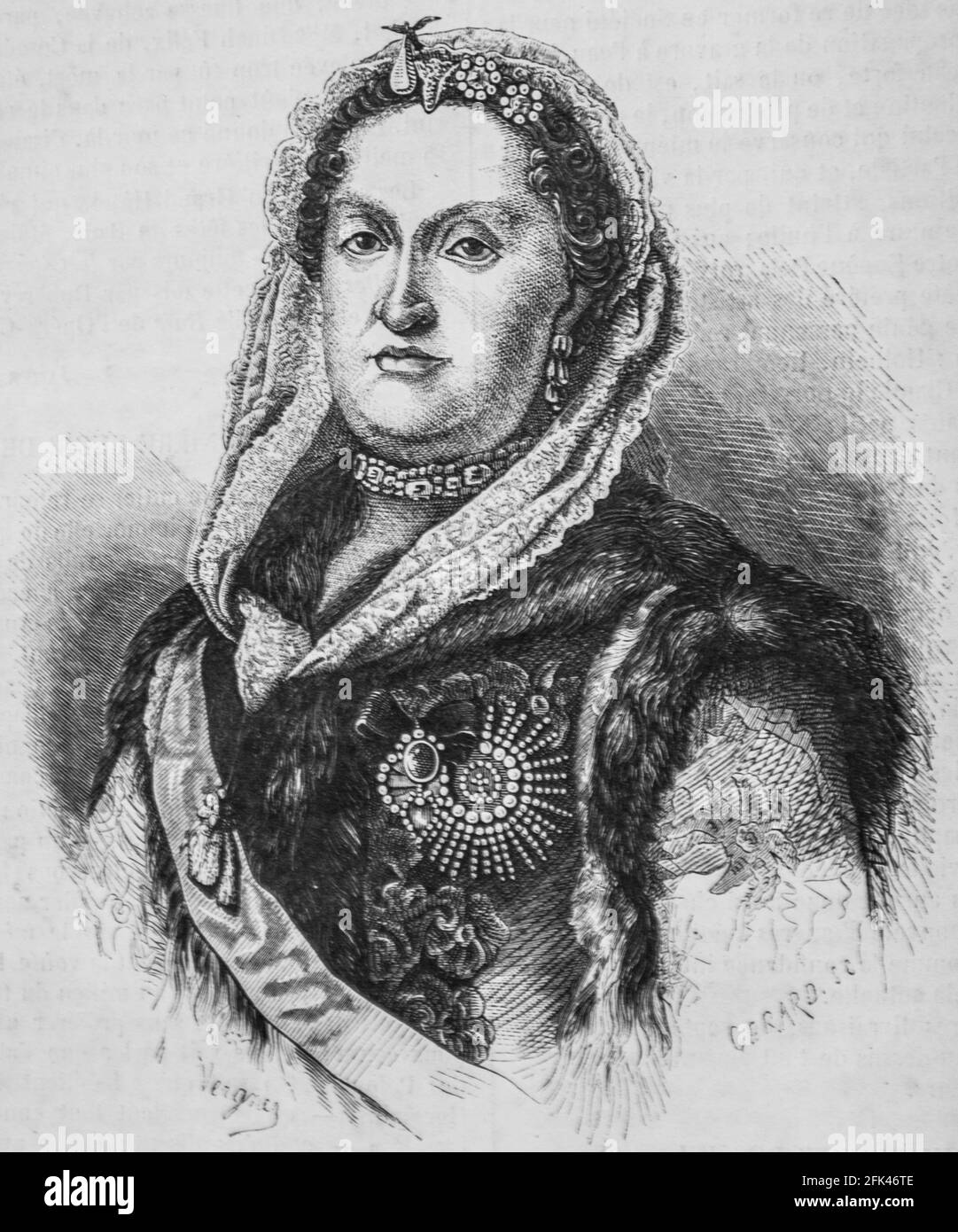 maria-josepha,reine de pologne,musee des familles,editeur ch,wallut,1862 Foto Stock