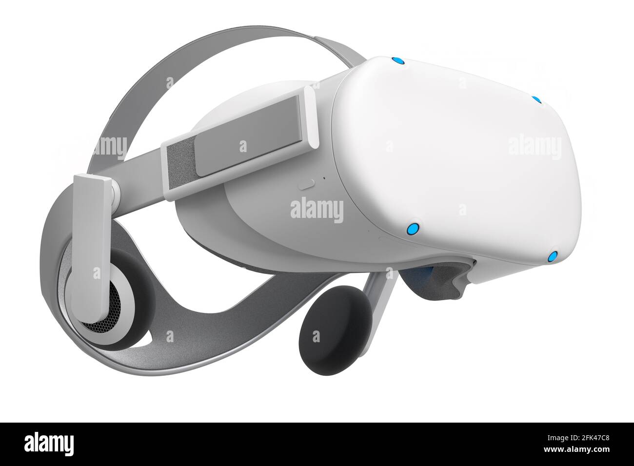 Occhiali per realtà virtuale isolati su sfondo bianco. rendering 3d Foto Stock