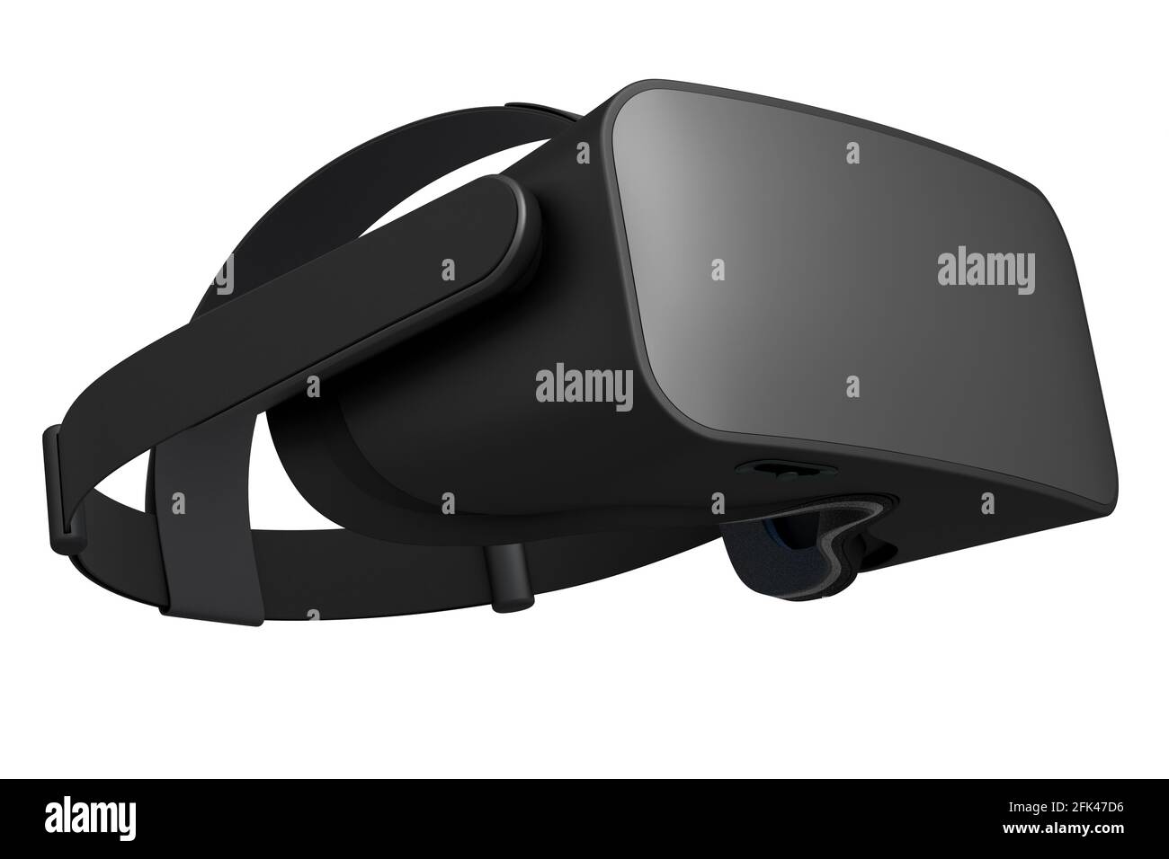 Occhiali di realtà virtuale neri isolati su sfondo bianco. rendering 3d Foto Stock