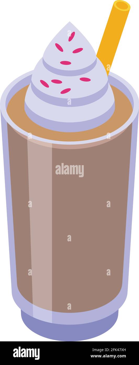 Icona del cocktail di caffè. Isometrica dell'icona vettore cocktail caffè per il web design isolato su sfondo bianco Illustrazione Vettoriale