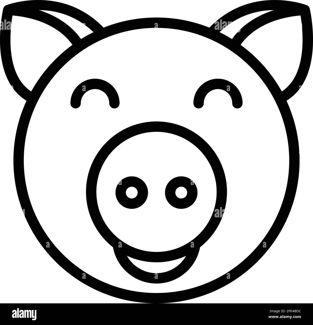 Ranch maiale icona. Contorno Ranch icona vettore di maiale per web design isolato su sfondo bianco Illustrazione Vettoriale
