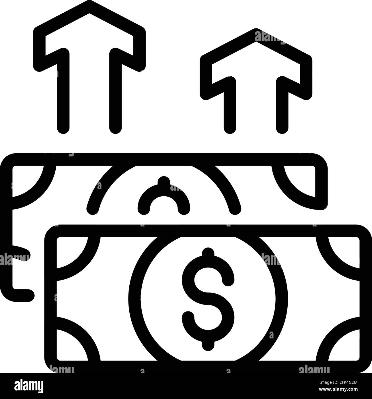 Risultato cambio denaro icona contanti. Contorno risultato cambio valuta vettore di cassa icona per web design isolato su sfondo bianco Illustrazione Vettoriale
