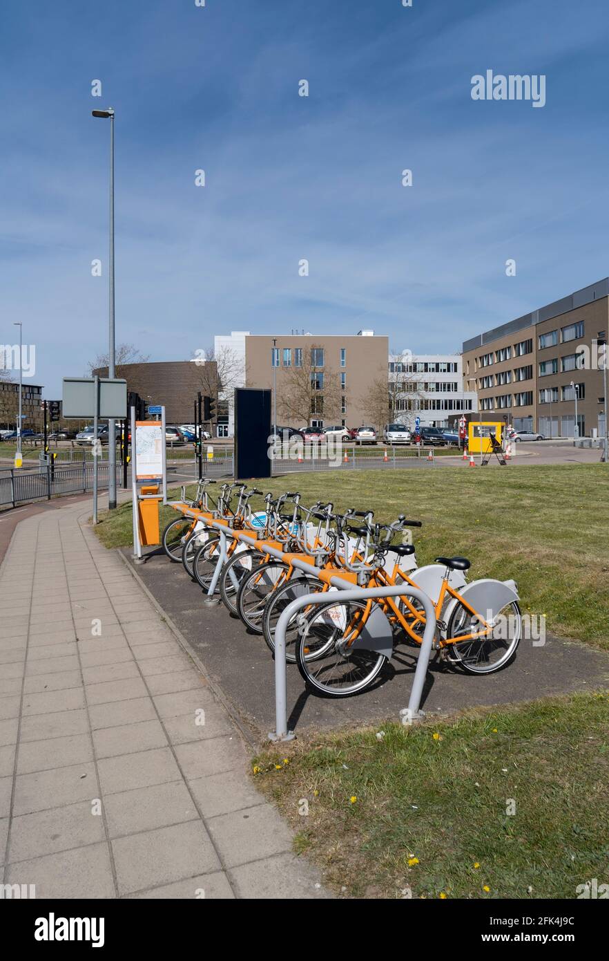 Città di Lincoln noleggio biciclette a Rope Walk uno di i parcheggi intorno alla città Foto Stock