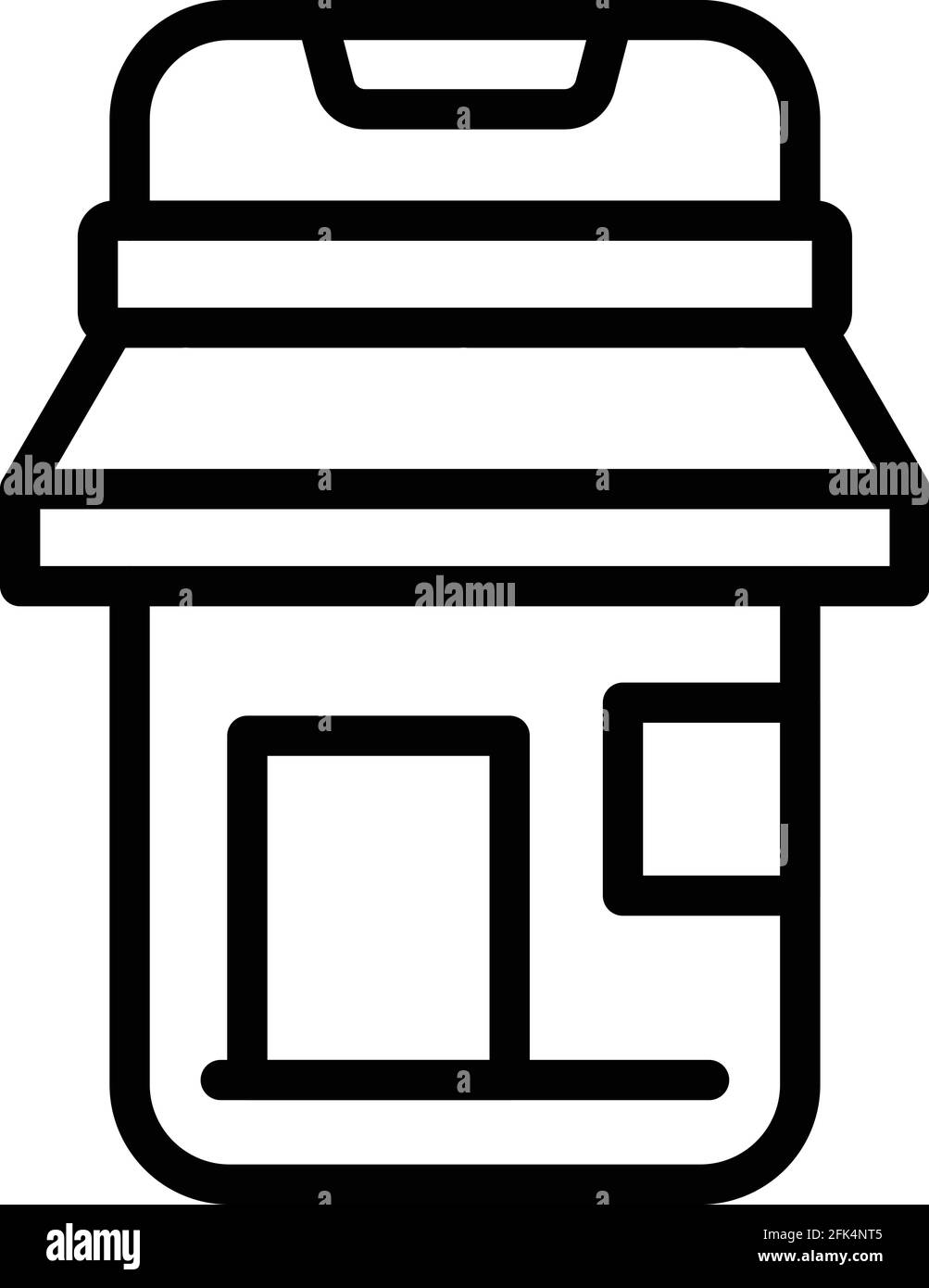 Icona punto di consegna. Contorno punto di consegna Shop icona vettore per web design isolato su sfondo bianco Illustrazione Vettoriale