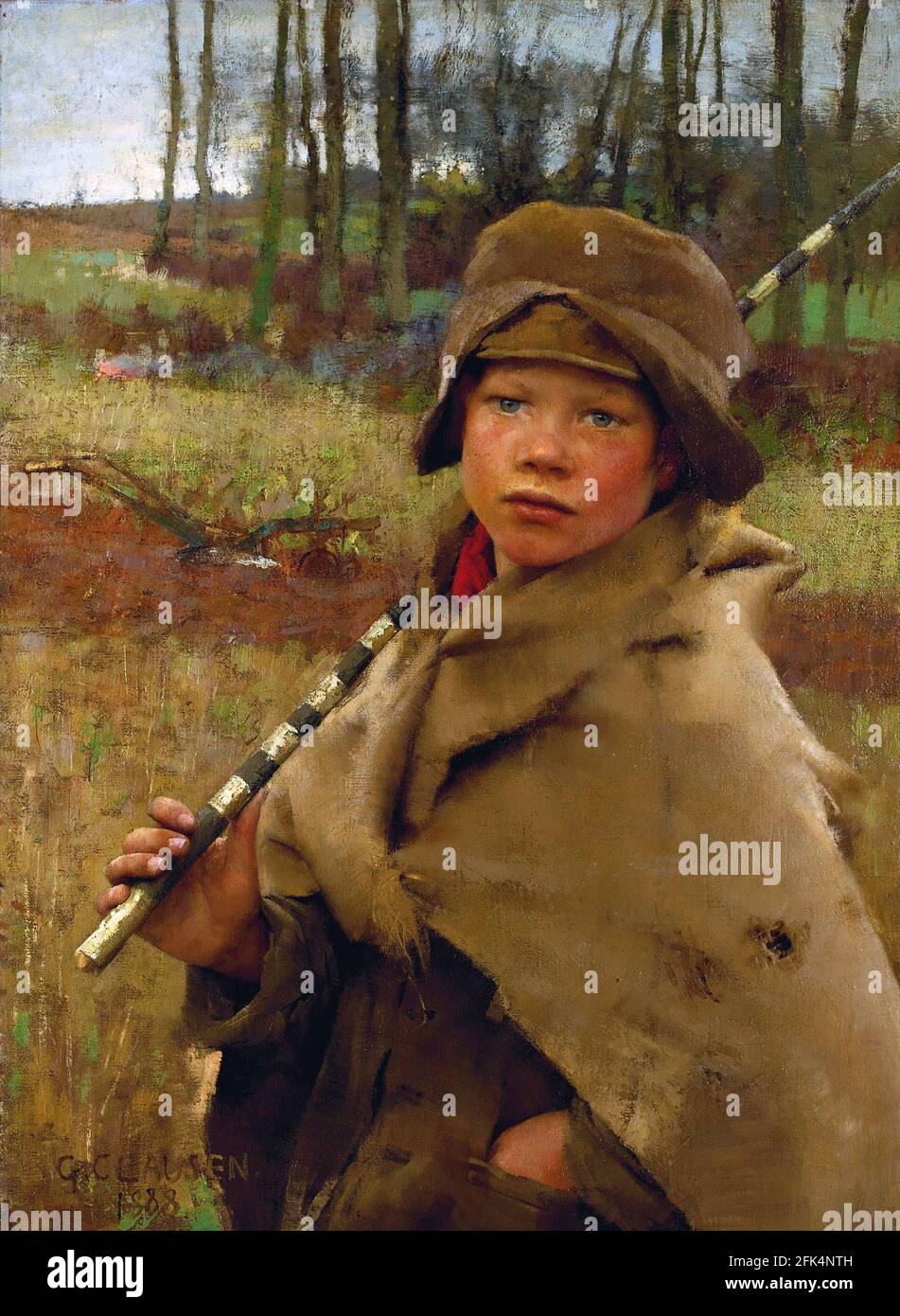 George Clausen. Dipinto intitolato 'A Plowboy' di Sir George Clausen (1852-1944), olio su tela, 1888 Foto Stock