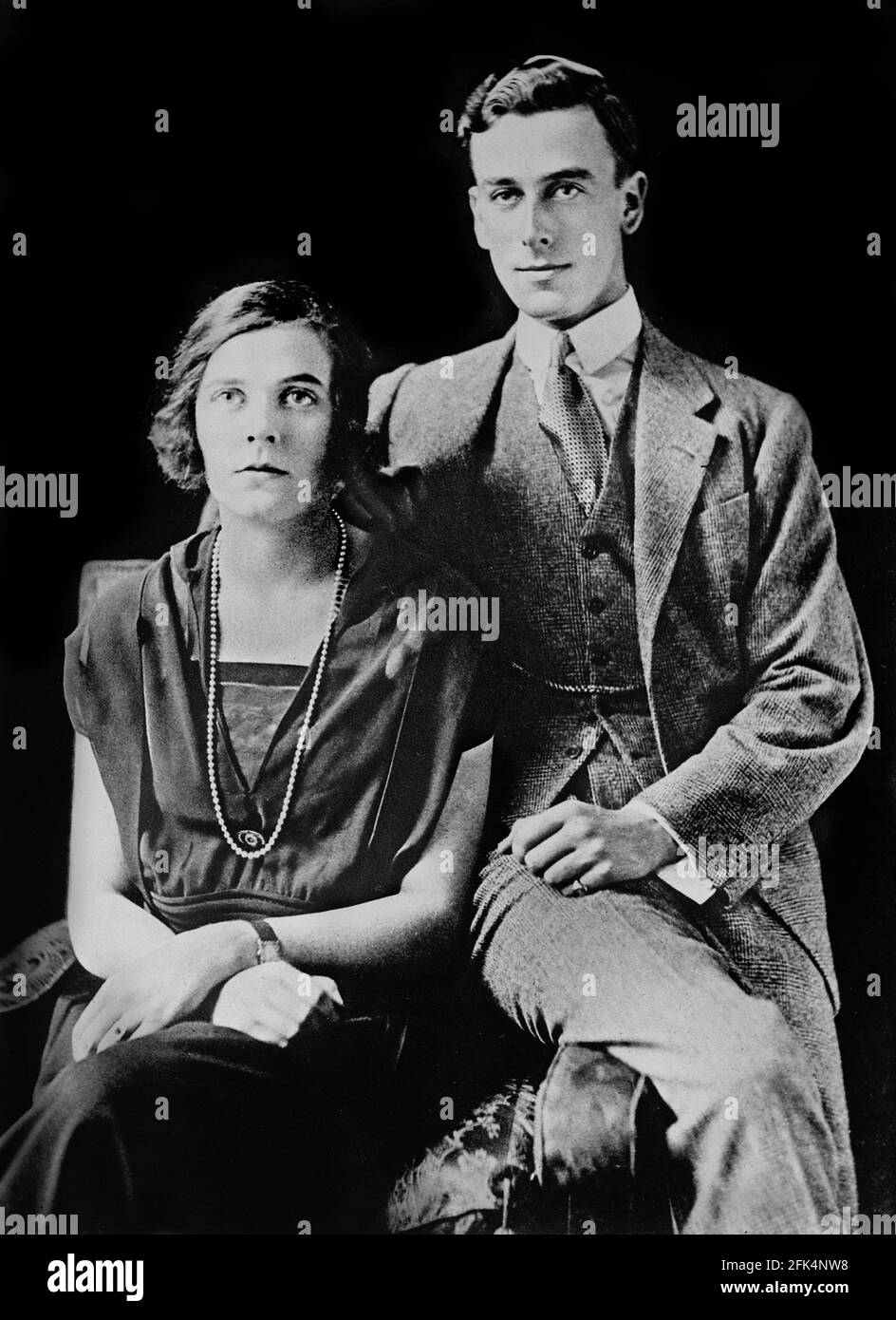 Lord Mountbatten (1900-1979). Ritratto di Louis Mountbatten, i conte Mountbatten di Birmania, e Edwina Cynthia Annette Mountbatten, contessa Mountbatten di Birmania, di Bain New Service, 1922 Foto Stock