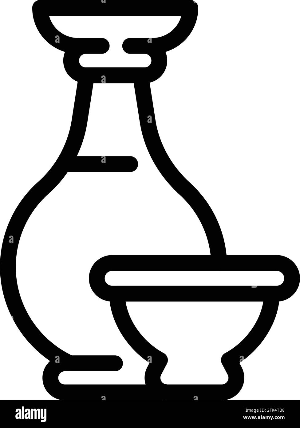 Salsa di soia e icona ciotola. Contorno Salsa di soia e icona vettore di ciotola per web design isolato su sfondo bianco Illustrazione Vettoriale