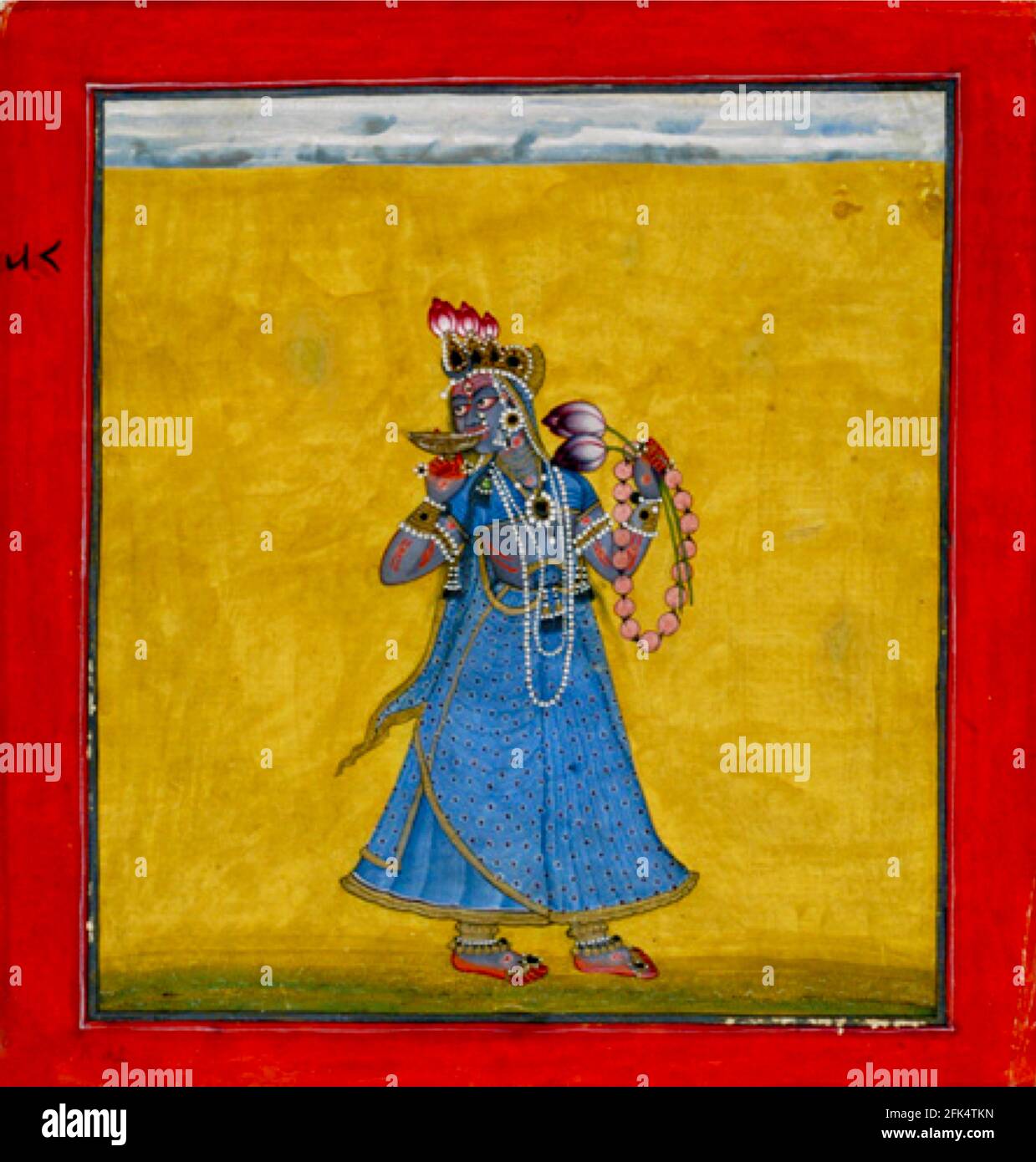 Dea Bhadrakali-Bahsoli pittura della dea Bhadrakali - 1660-1670 Foto Stock