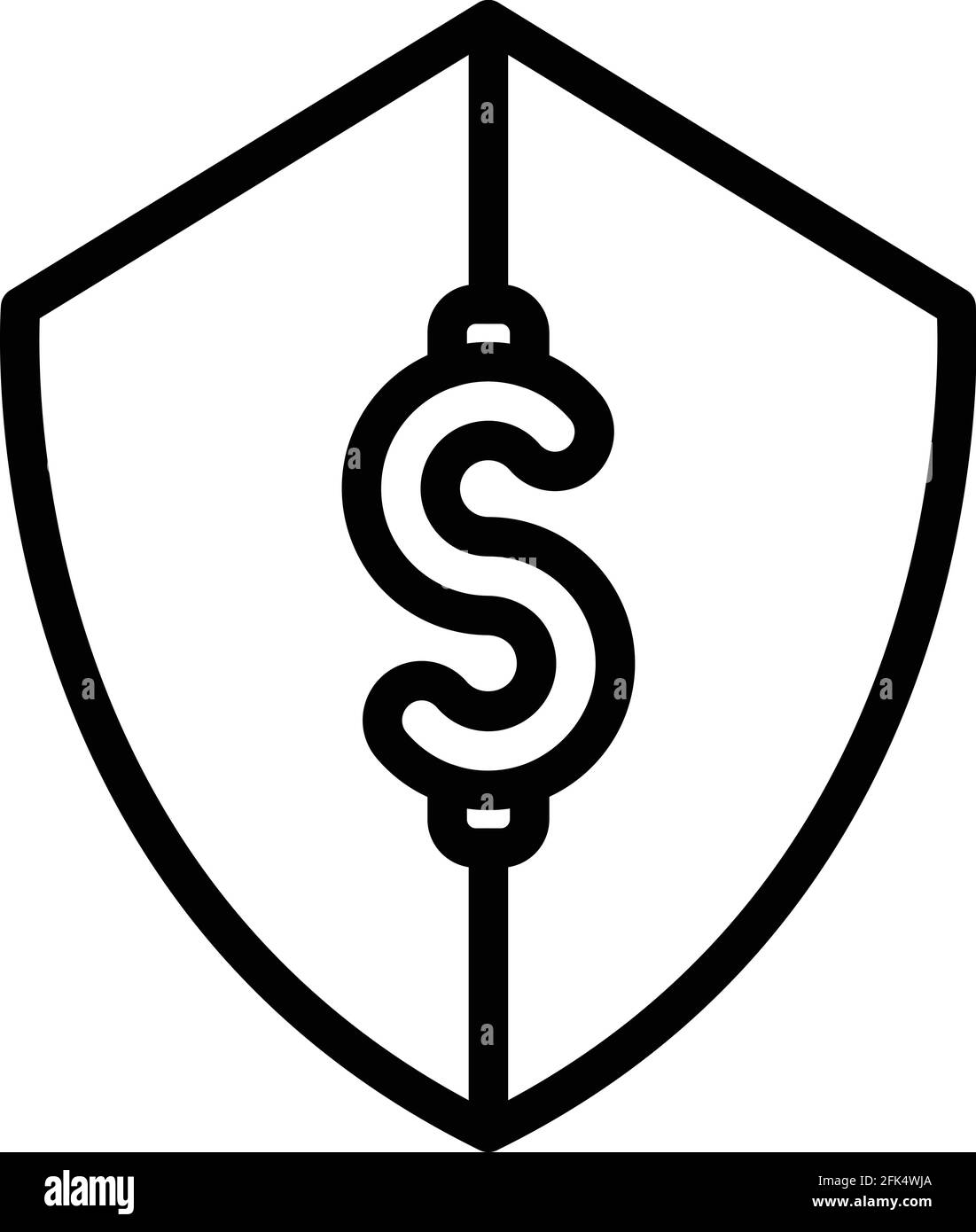 Icona investimento protetto. Icona vettoriale di investimento protetto per il web design isolato su sfondo bianco Illustrazione Vettoriale