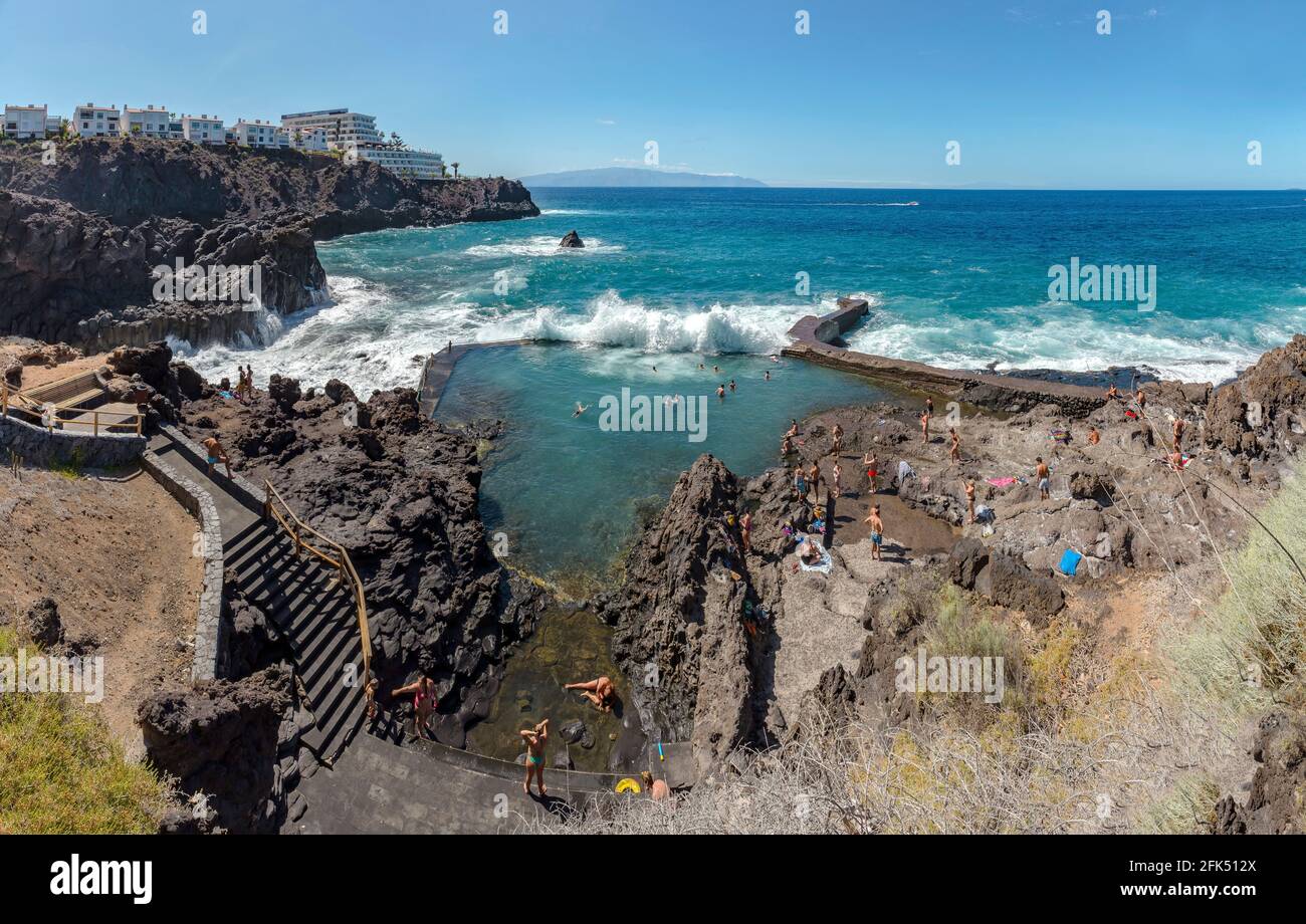 Piscina Naturale Acantilado D Los Gigantes, piscina naturale Foto Stock