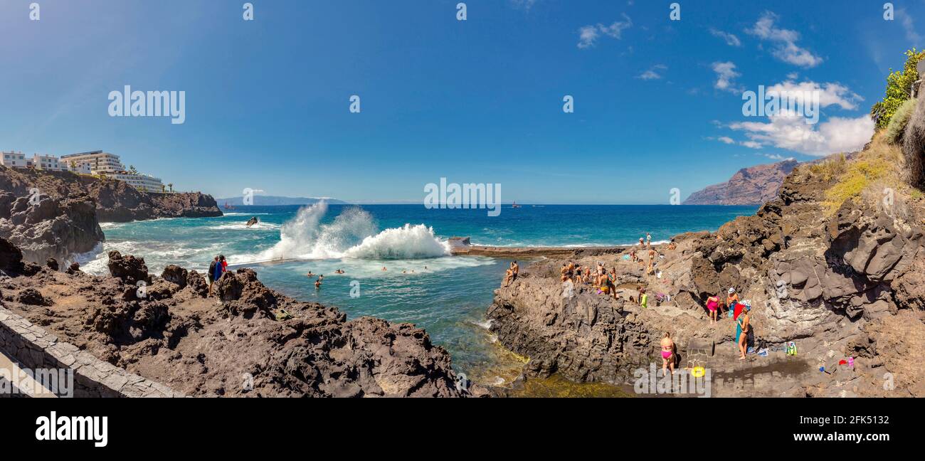 Piscina Naturale Acantilado D Los Gigantes, piscina naturale Foto Stock