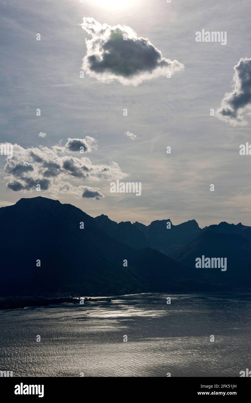Svizzera, Vaud, Waadt, Montreux, vue depuis Glion, Blick von Glion, vista da Glion Lac Léman, Genfer See, Lago di Ginevra *** Caption locale *** Switz Foto Stock