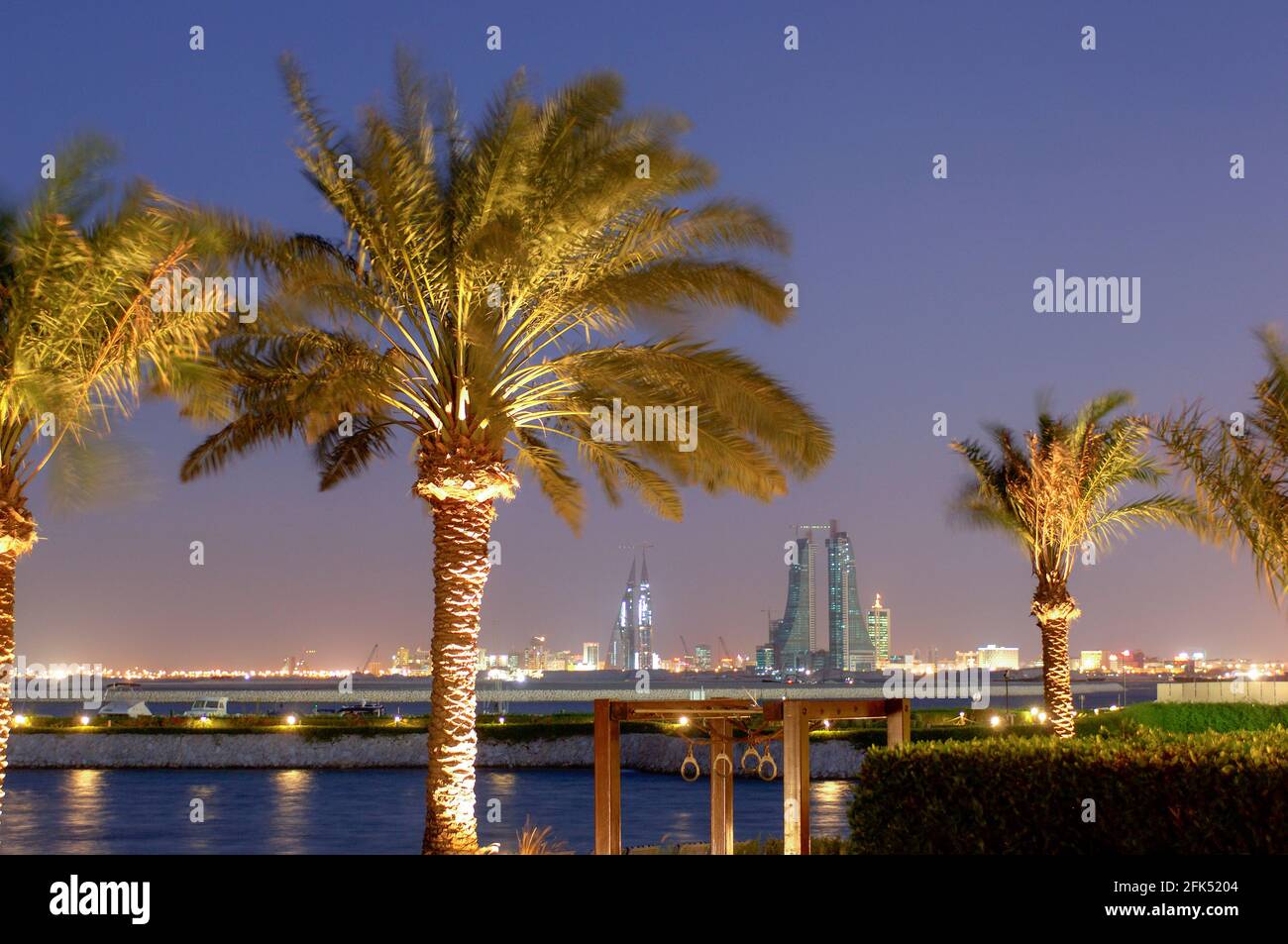 Medio Oriente, Golfo Persico, Penisola arabica, Bahrein, Manama, skyline, Foto Stock