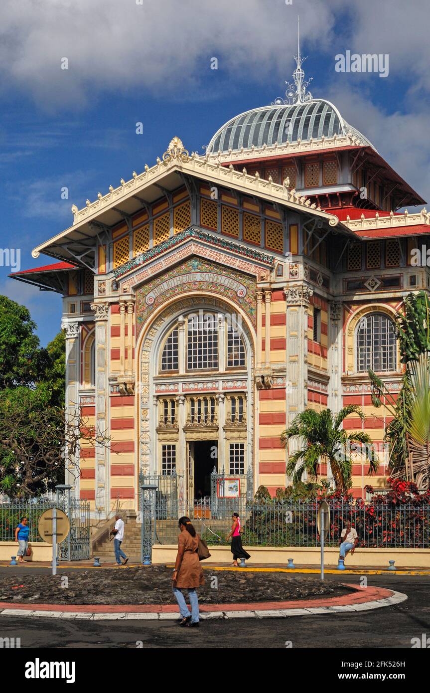 America del Nord, Indie Occidentali, piccole Antille, Caraibi, Francia, Martinique, Fort-de-France, strada, Bibliotheque Choelcher, Foto Stock