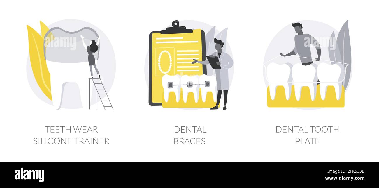 Illustrazioni vettoriali astratte di concetto di cura ortodontica. Illustrazione Vettoriale