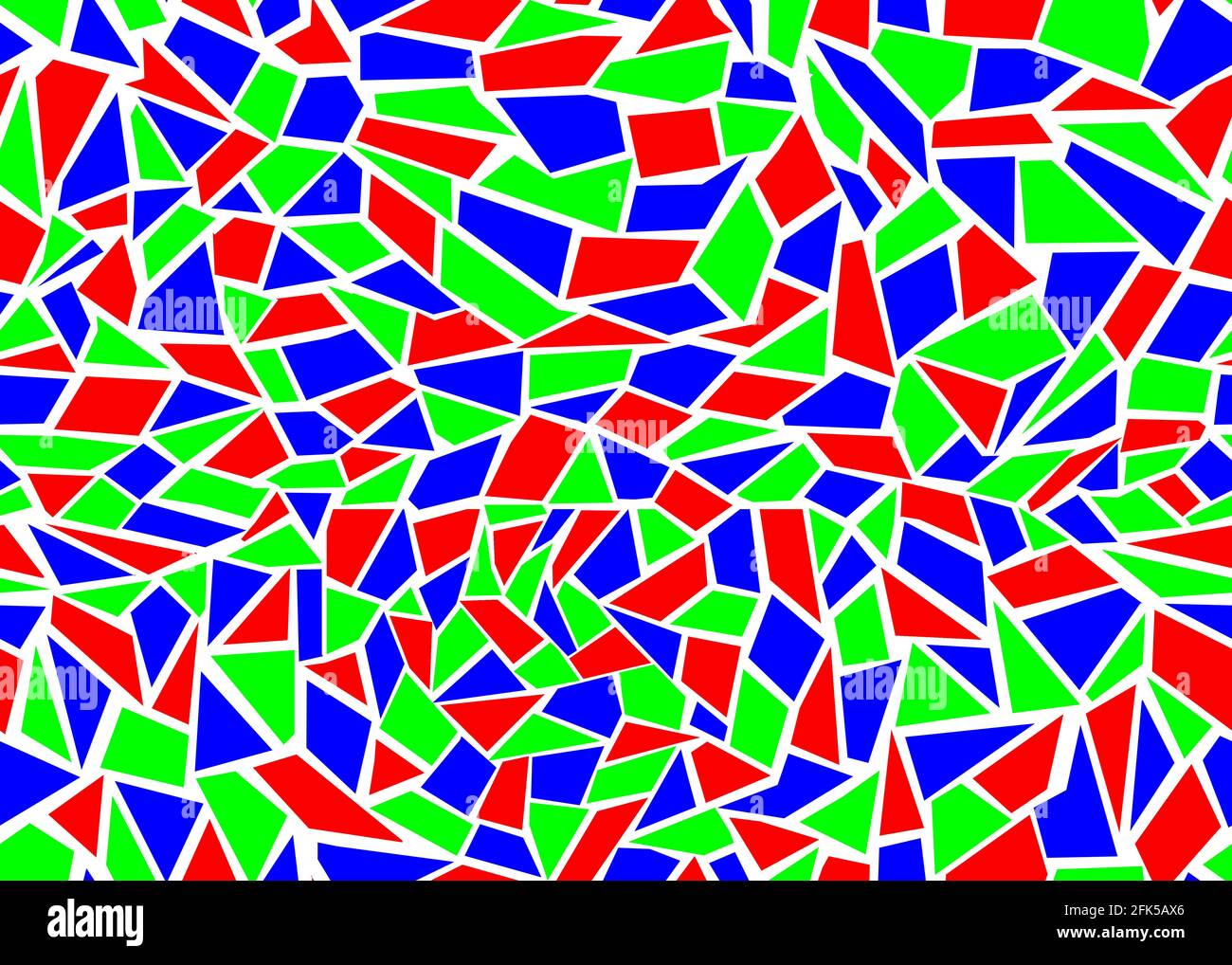 Mosaico motivo senza giunture in tessere di colore RGB, isolato su bianco. Foto Stock