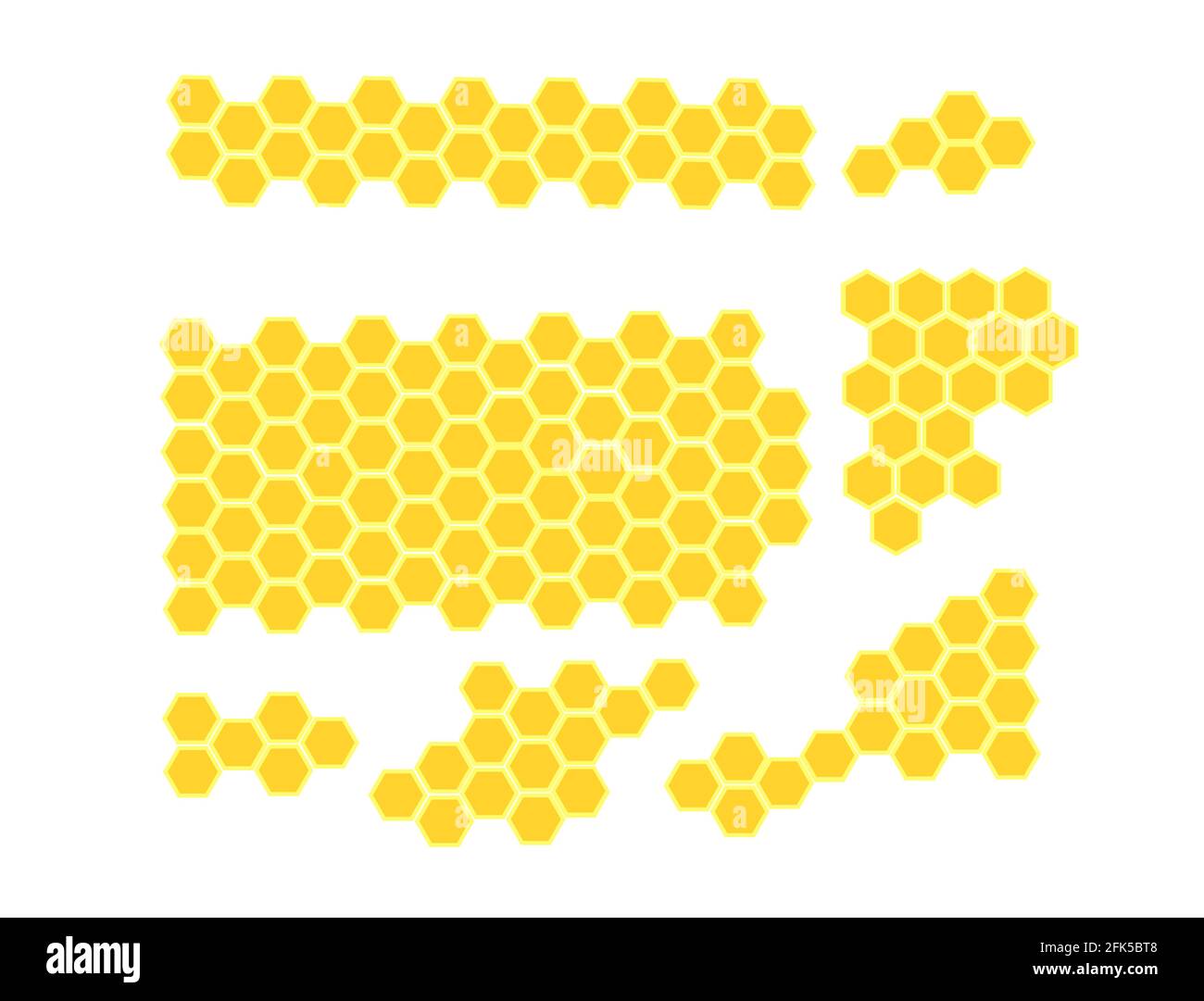 Set di elementi a nido d'ape. Illustrazione vettoriale Illustrazione Vettoriale