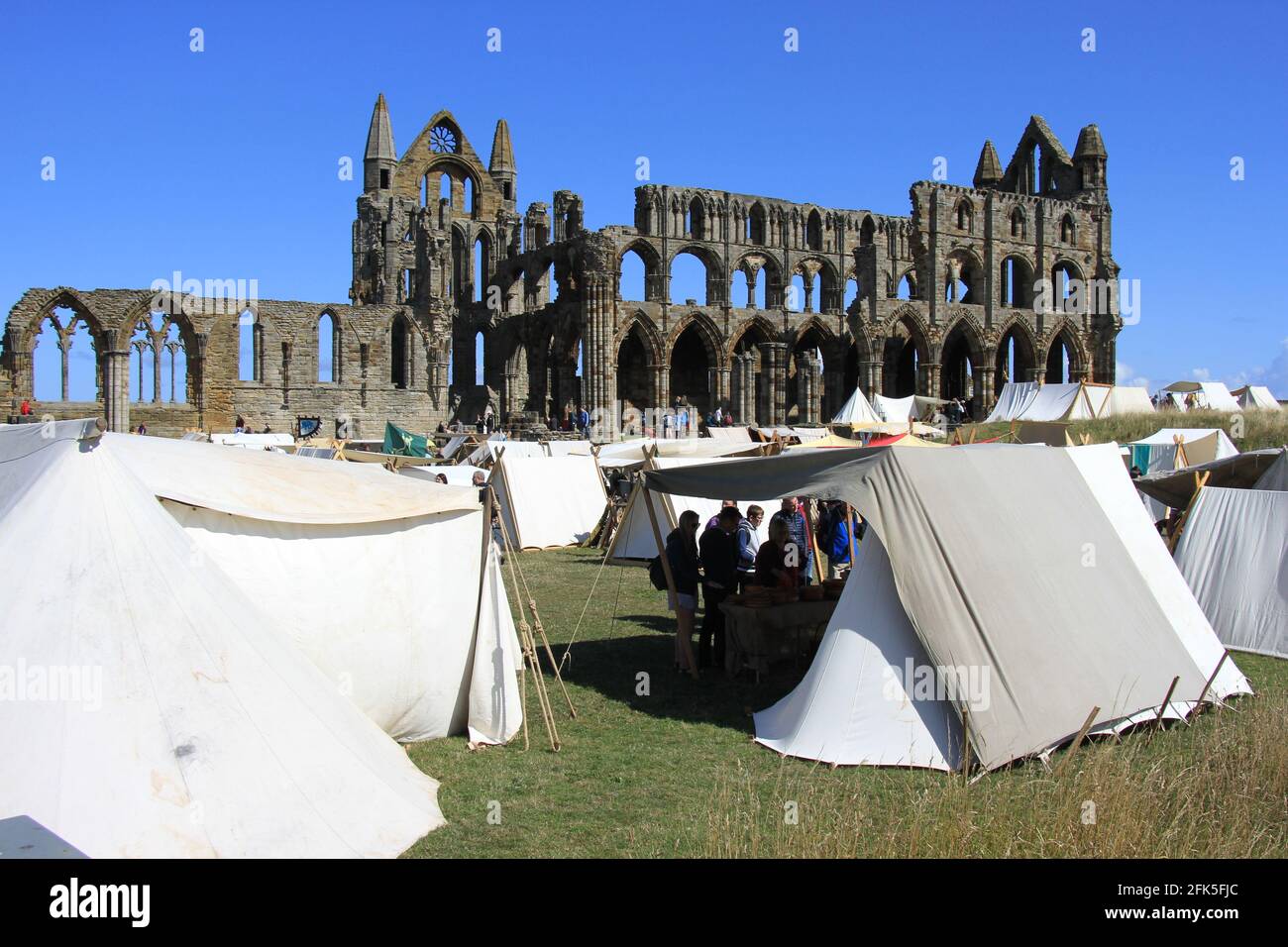 Whitby Abbey evento medievale 2018 Foto Stock