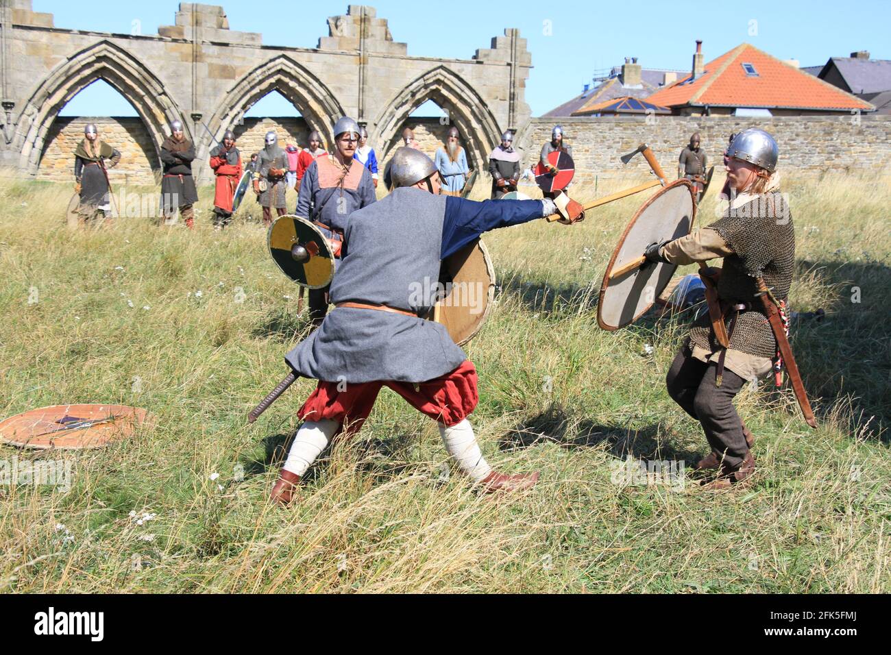 Whitby Abbey evento medievale 2018 Foto Stock