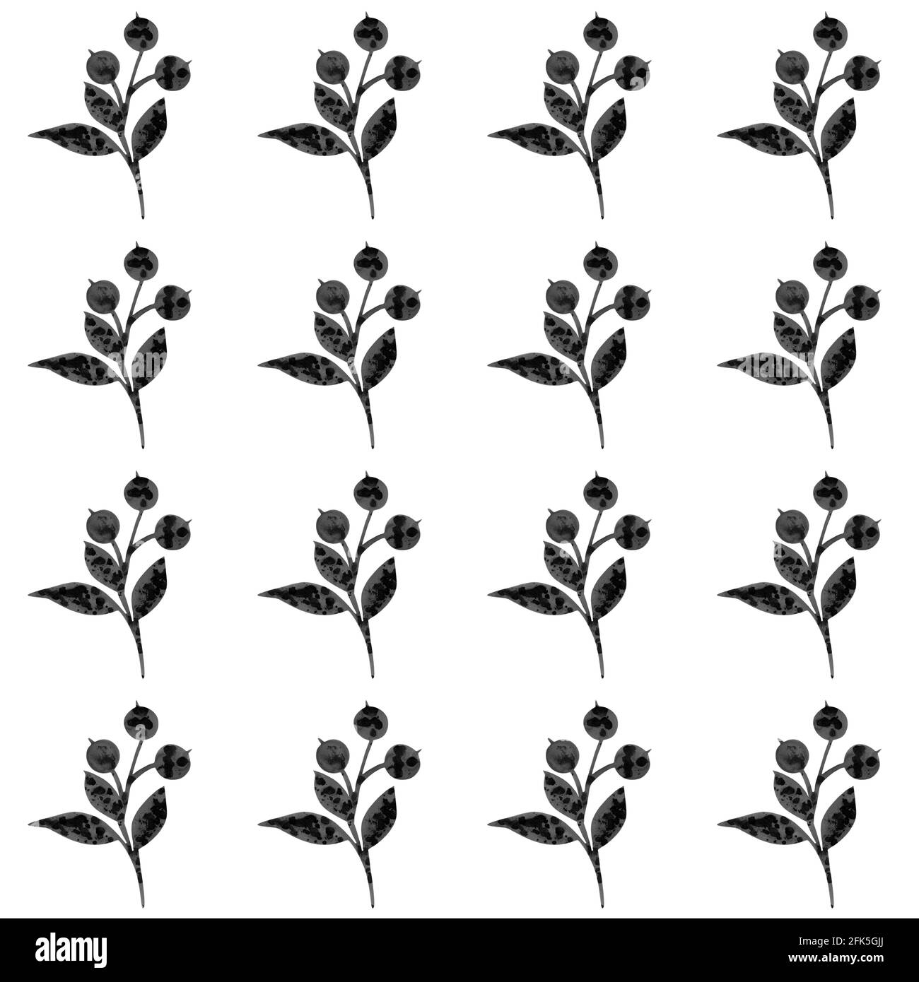 Illustrazione di acquerello disegnata a mano con mirtilli e foglie isolate su bianco. Perfetto per biglietti d'auguri, cartoline, logo, tessuto, tessuto, pacchetto Foto Stock