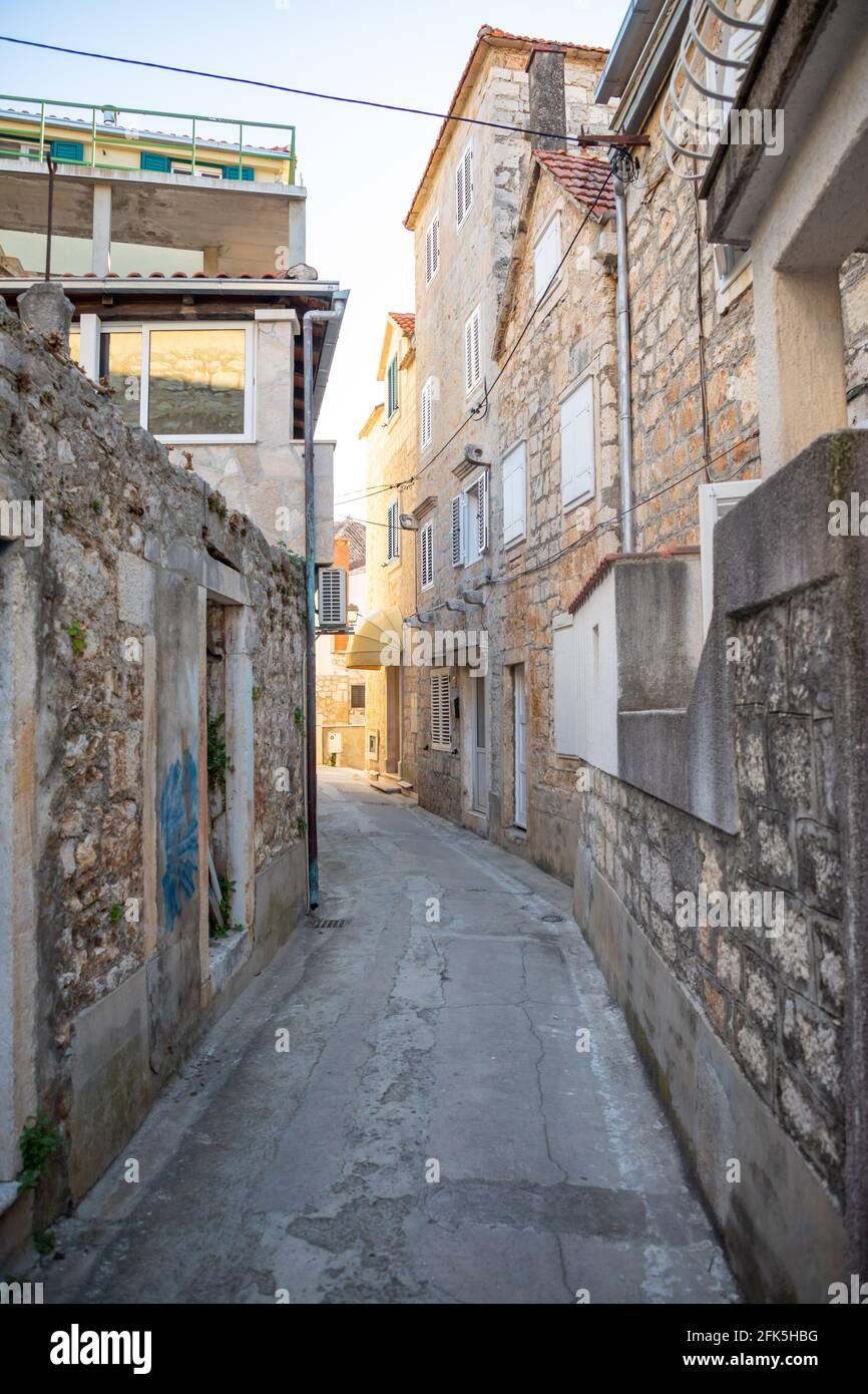 Edifici in Lozisca . Isola di Brac. Croazia Foto Stock