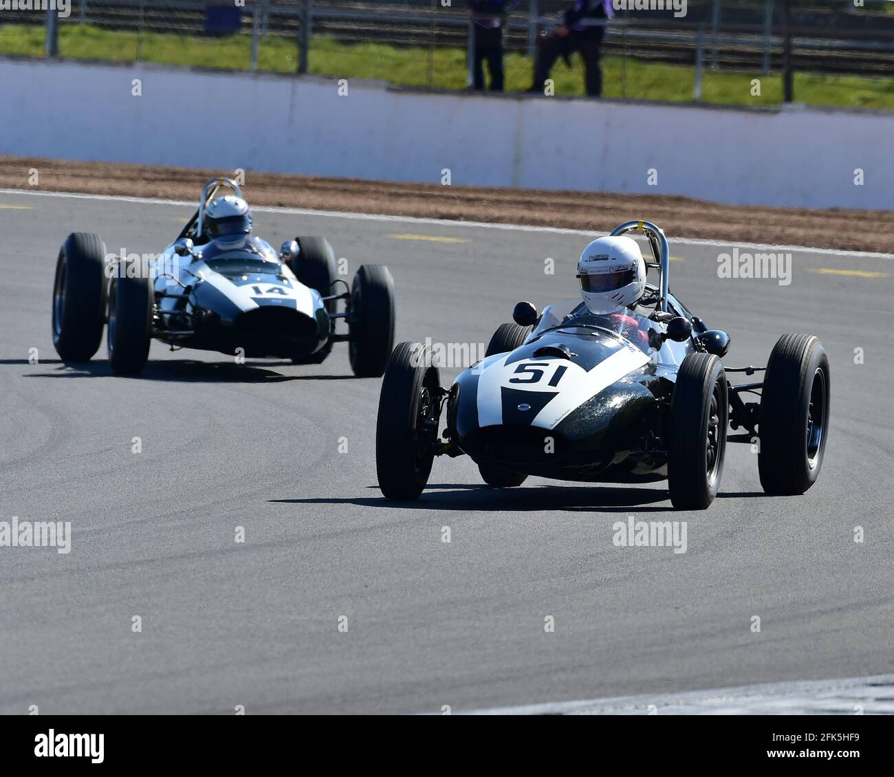 Rod Jolley, Cooper T43/51, HGPCA Pre '66, Grand Prix cars, VSCC GP Itala Trophy Race Meeting, Silverstone, Northamptonshire, 17 aprile 2021. Foto Stock