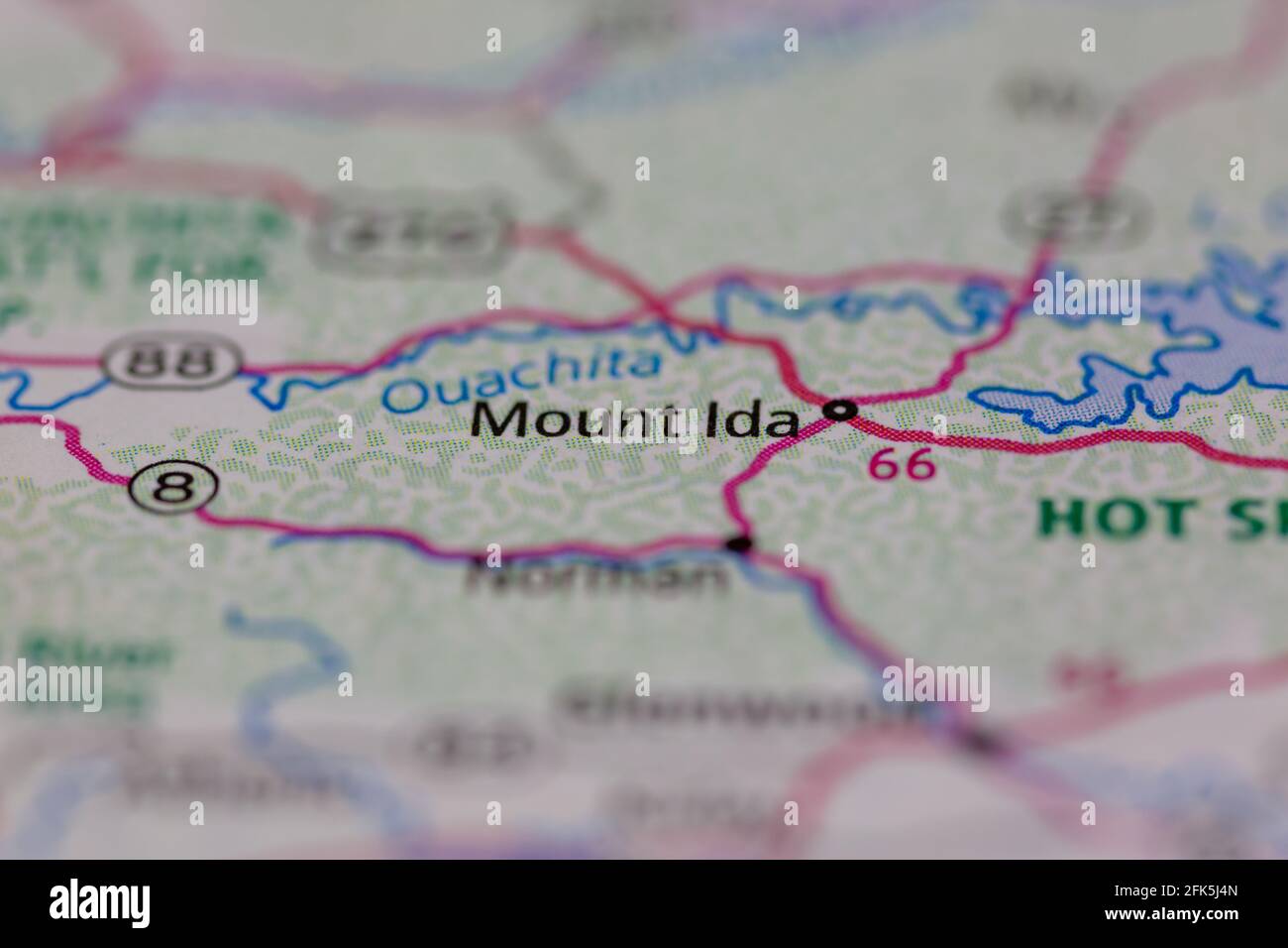 Mount Ida Arkansas USA mostrato su una mappa geografica o. mappa stradale Foto Stock