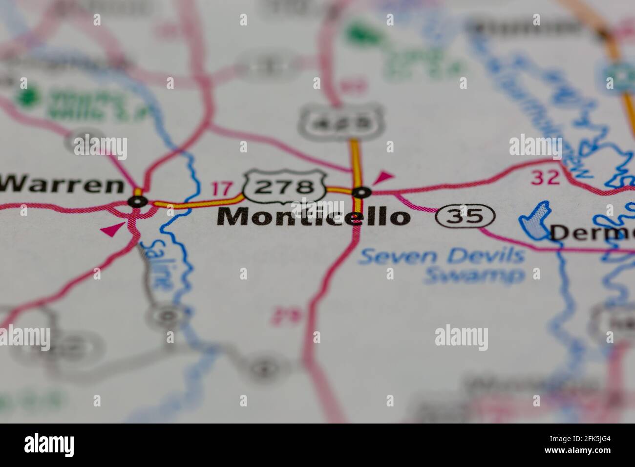 Mappa di monticello arkansas immagini e fotografie stock ad alta