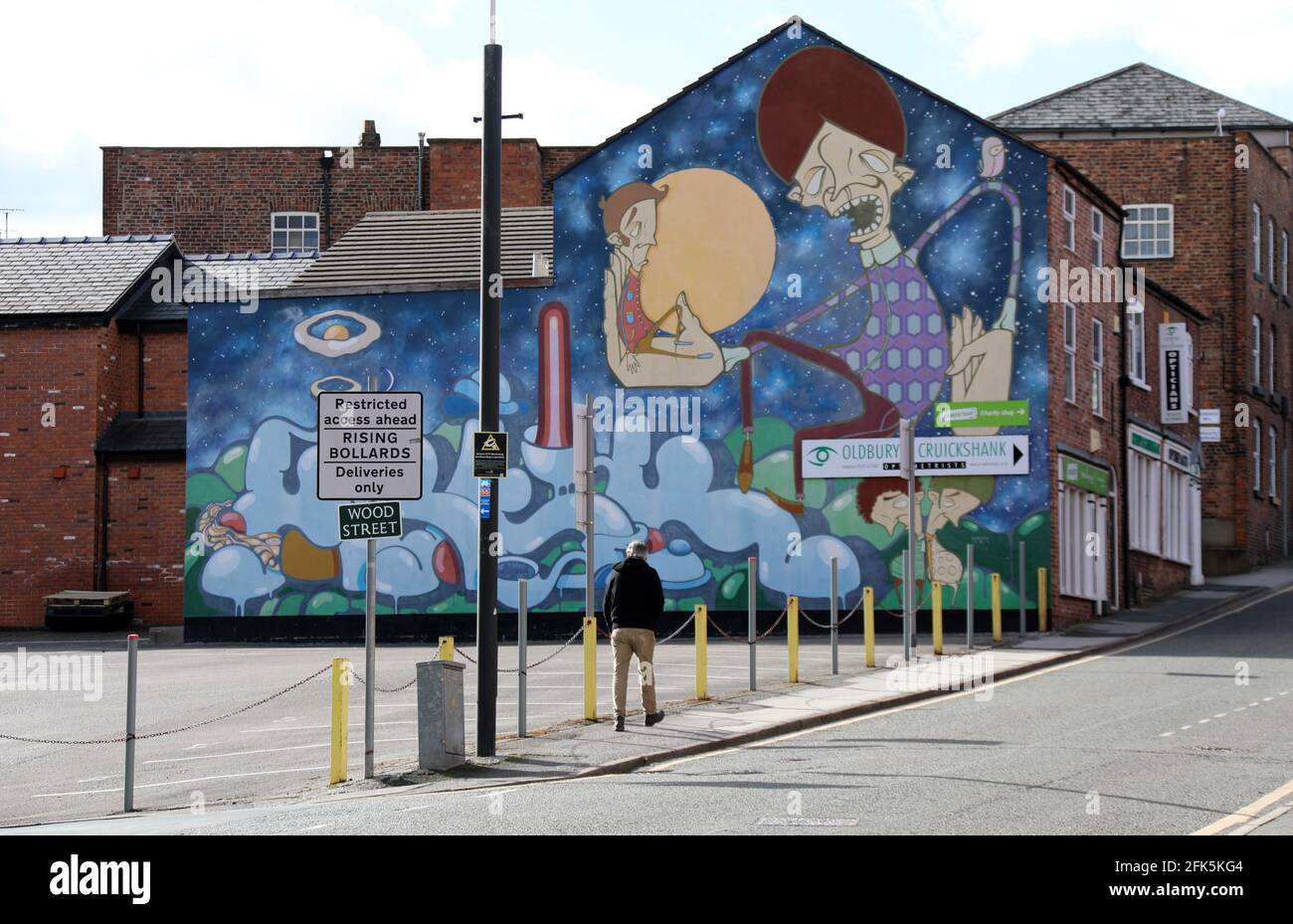 Wood Street a Macclesfield a Cheshire Foto Stock