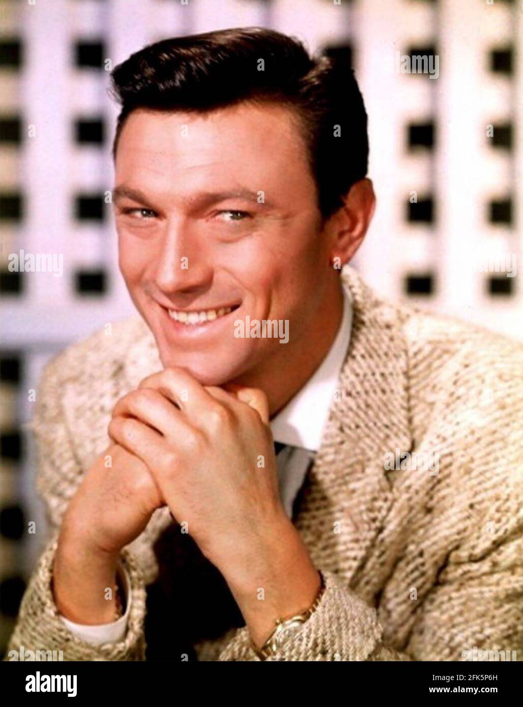 LAURENCE HARVEY (1928-1973) scenografia lituana e attore cinematografico circa 1958 Foto Stock