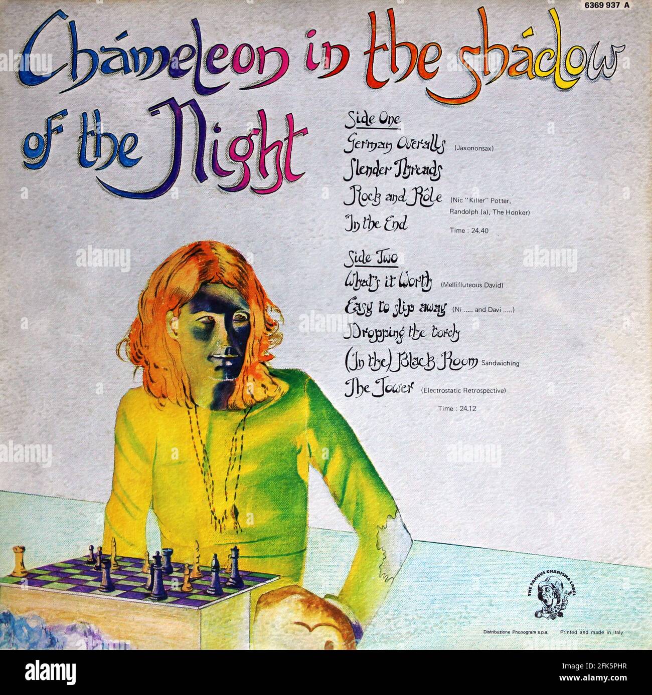 Peter Hamill: 1973. Copertina posteriore LP: Chameleon all'ombra della Notte Foto Stock