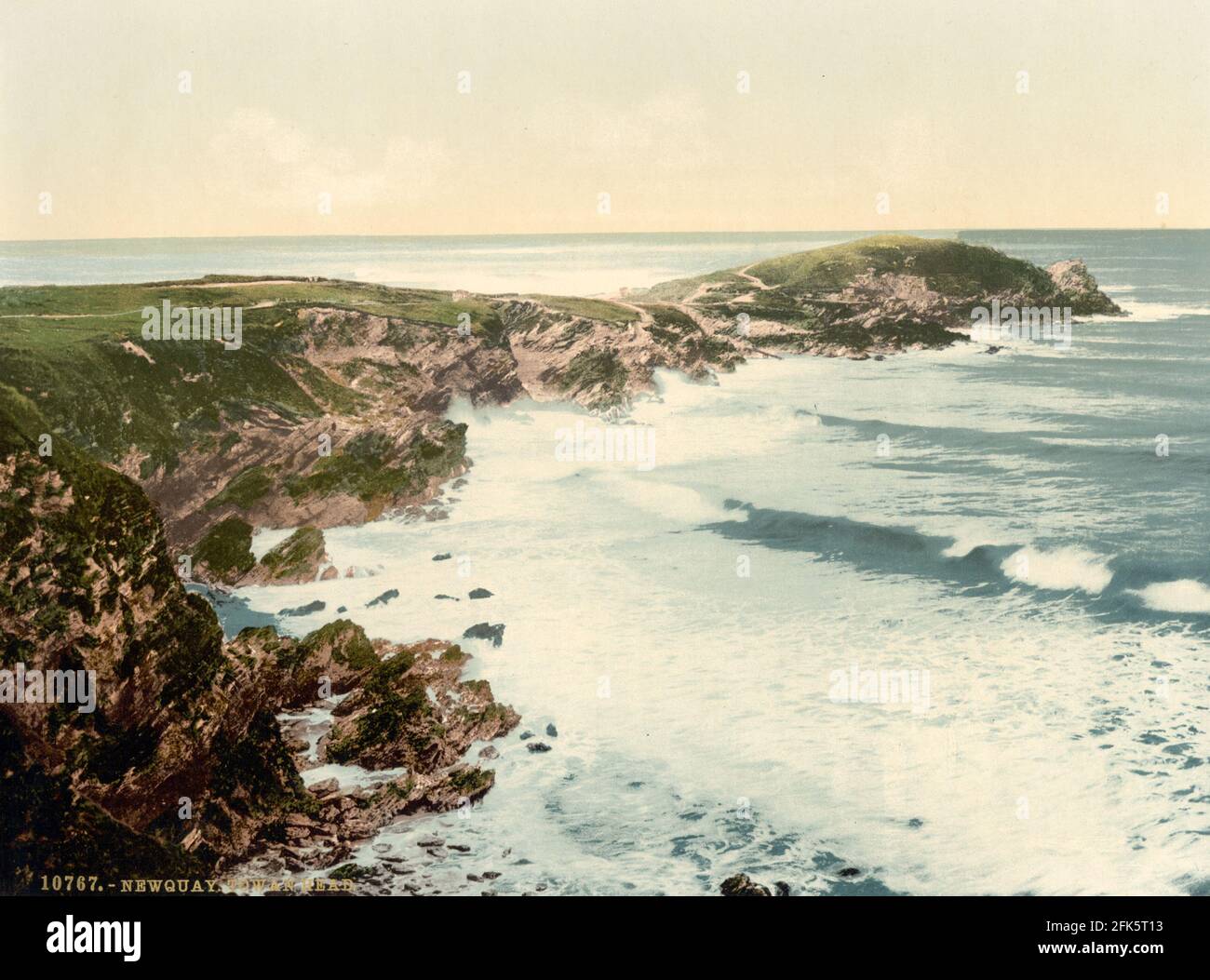 Towan Head vicino a Newquay, Cornovaglia circa 1890-1900 Foto Stock