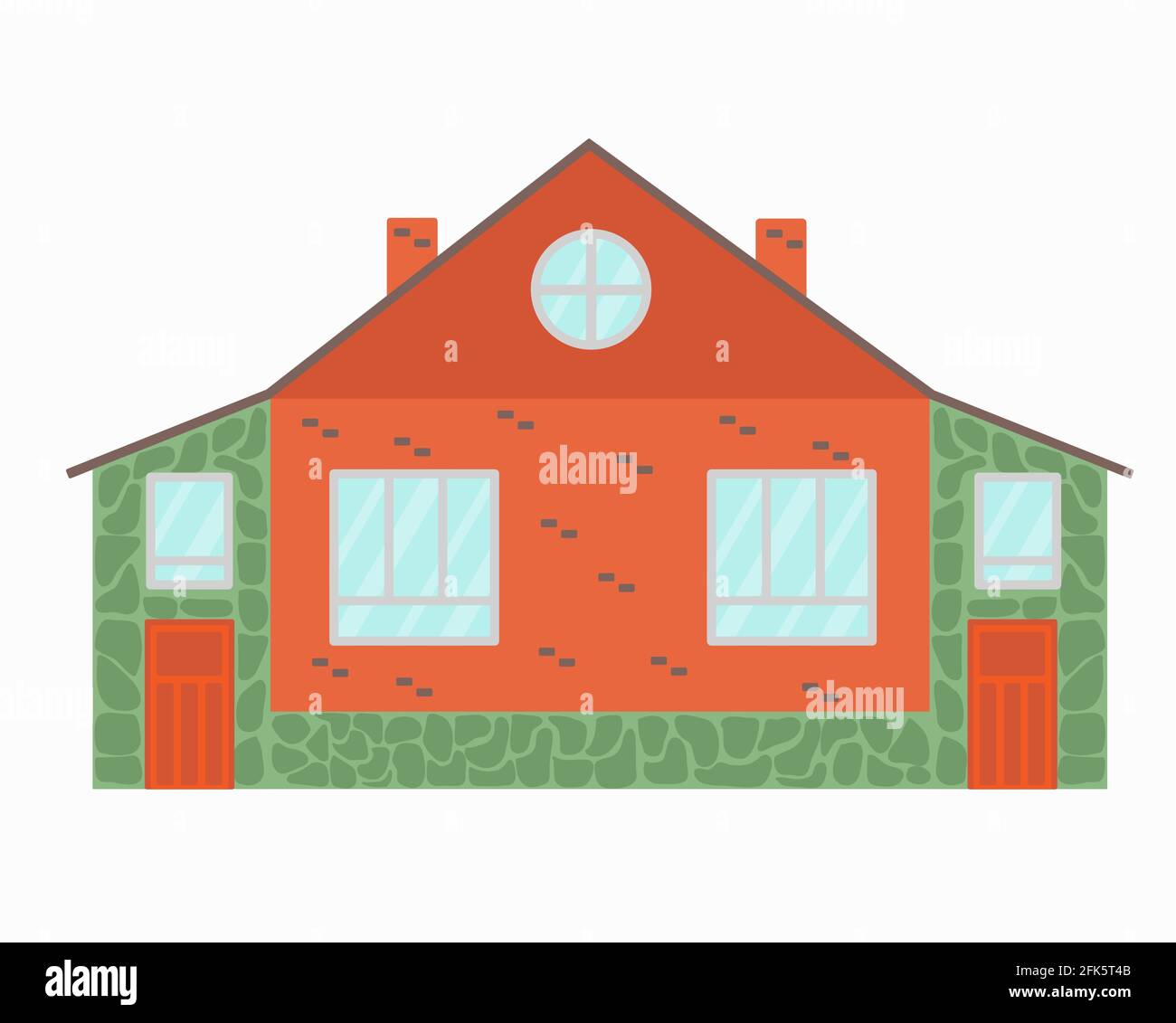 Casa moderna per due famiglie illustrazione vettoriale Illustrazione Vettoriale