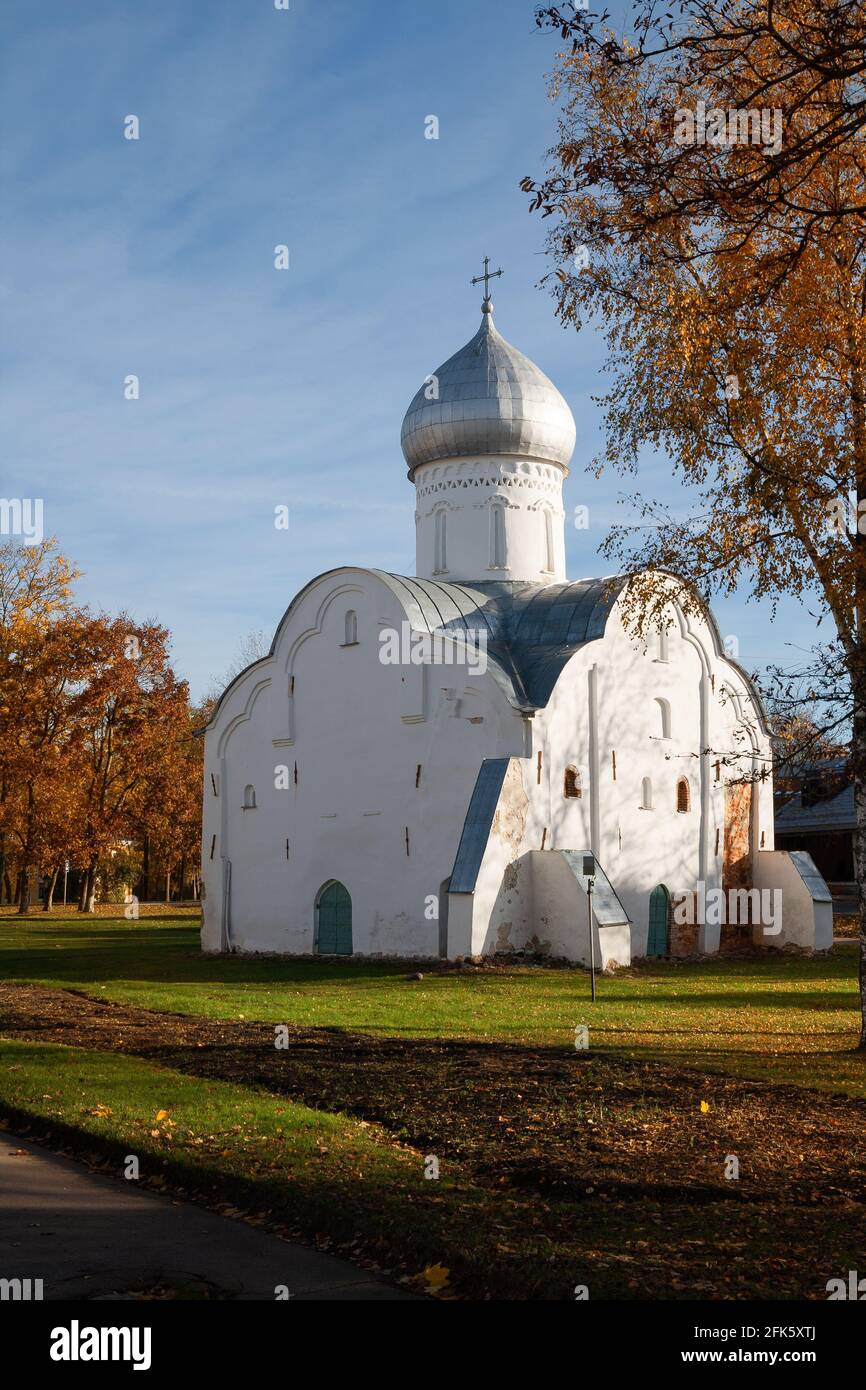 Chiesa di San Blasio un monumento tipico dell'architettura Novgorod, Novgorod il Grande, Russia Foto Stock