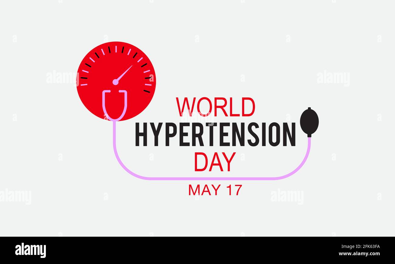 Giornata mondiale dell'ipertensione prevenzione della salute e consapevolezza concetto vettoriale. Banner, Poster World Hypertension Day Awareness Campaign Template. Illustrazione Vettoriale