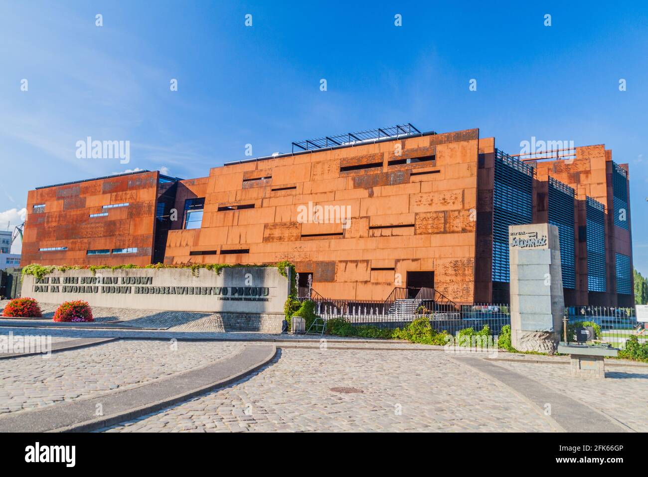 GDANSK, POLONIA - 1 SETTEMBRE 2016: Centro europeo di solidarietà, museo e biblioteca a Gdansk Polonia Foto Stock